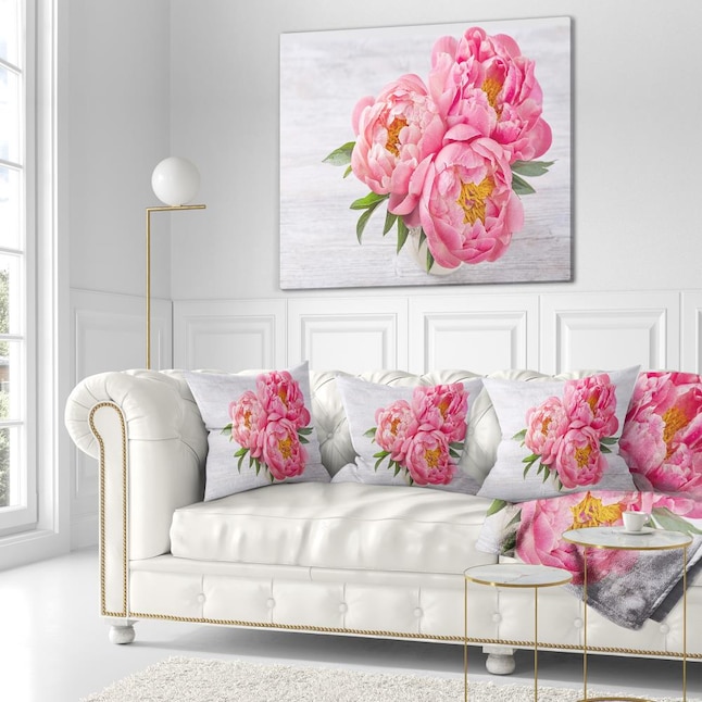Designart 16-in x 16-in Pink Indoor Decorative Pillow in the Throw ...