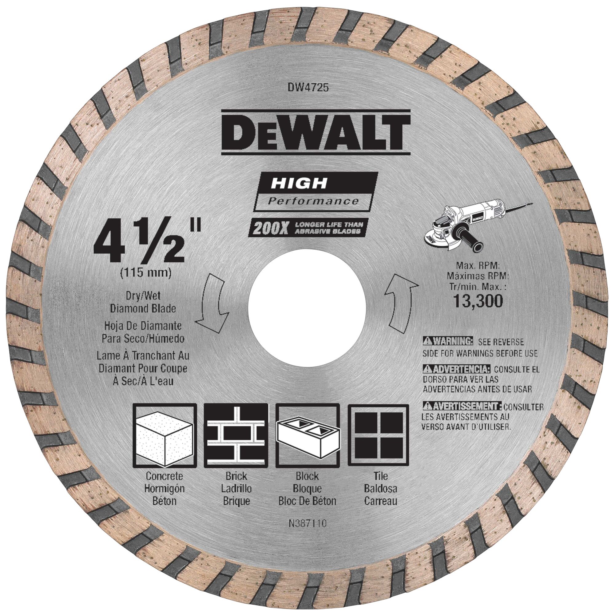 DeWalt Grinding Wheel Diamond Cup 4-1/2 in
