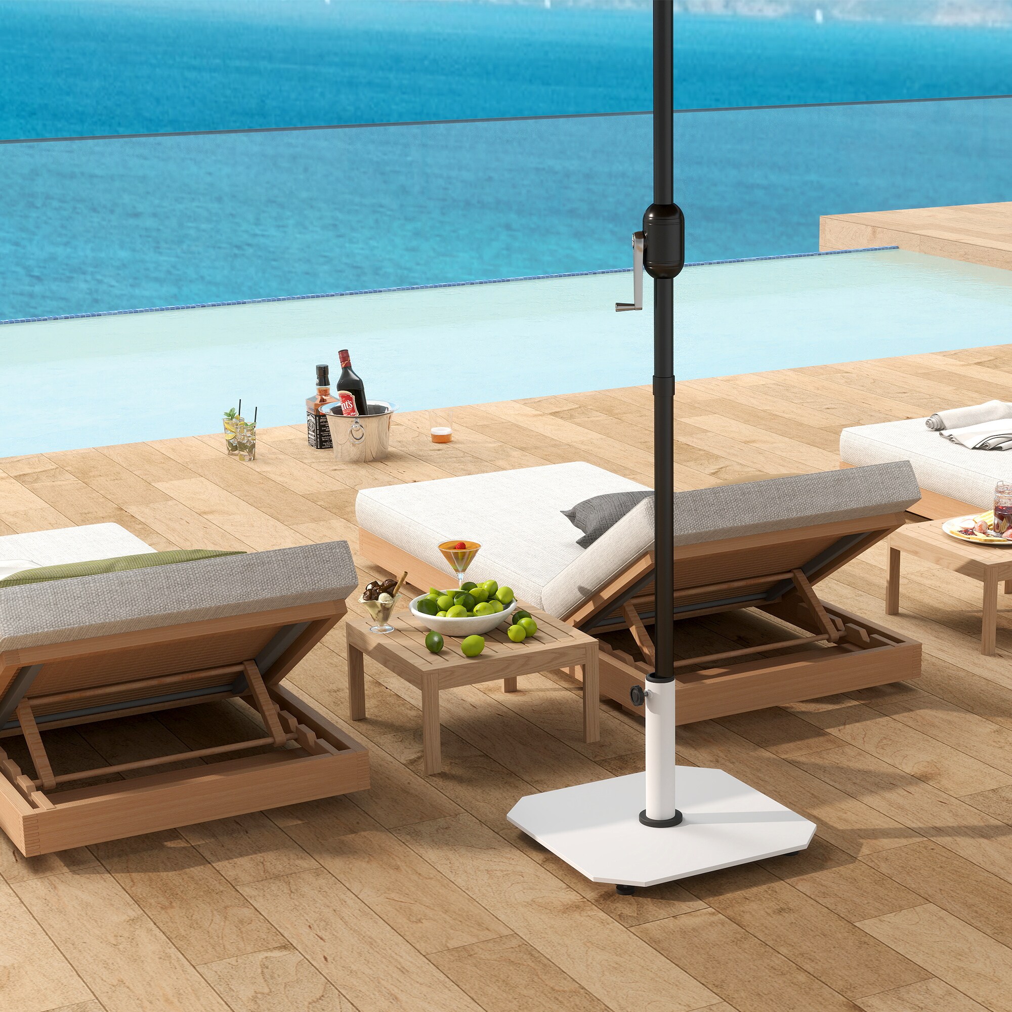 Outsunny 84D-376V00WT Umbrella-Bases - View #4