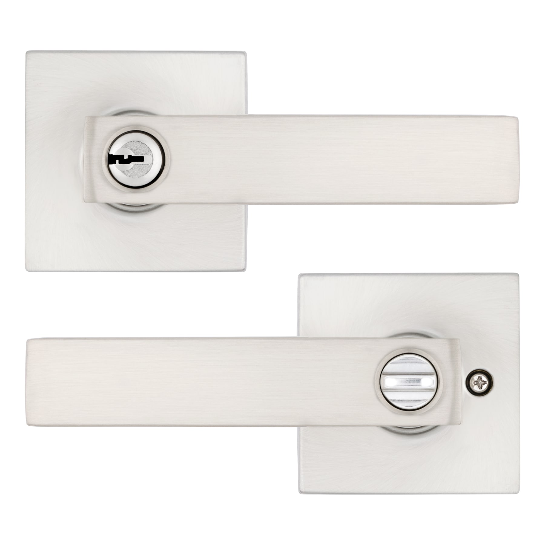 RELIABILT 93580-038 Kinross Satin Nickel Exterior Keyed entry Door Handle