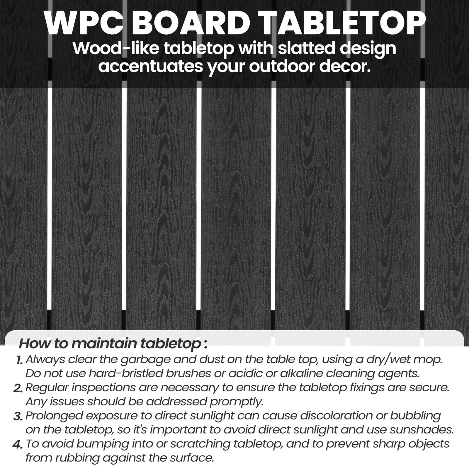 Crestlive Products CL-TB063BLK300 Patio-Tables - View #7