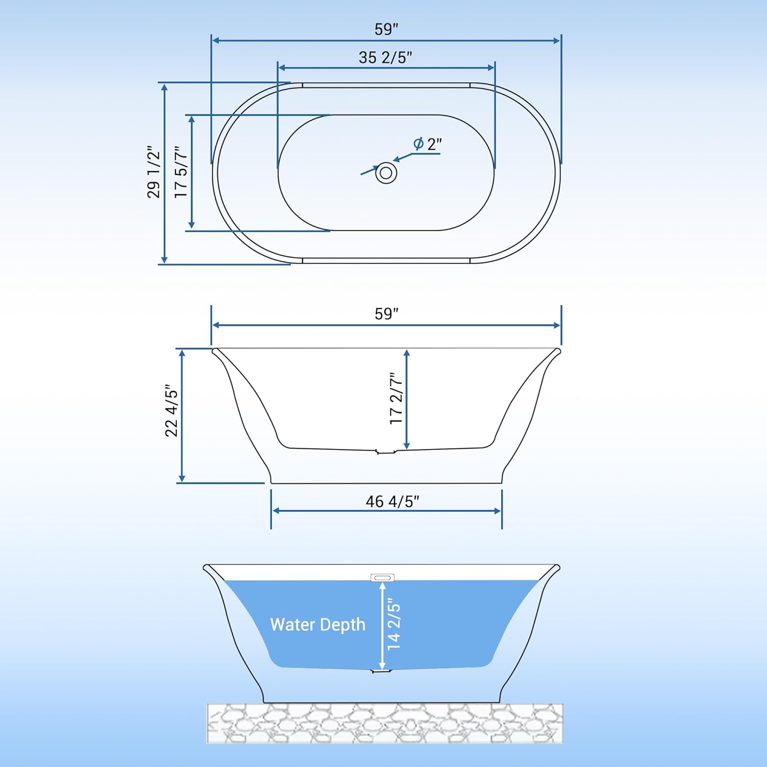 WhizMax PTH33540WMG bathtubs - View #3
