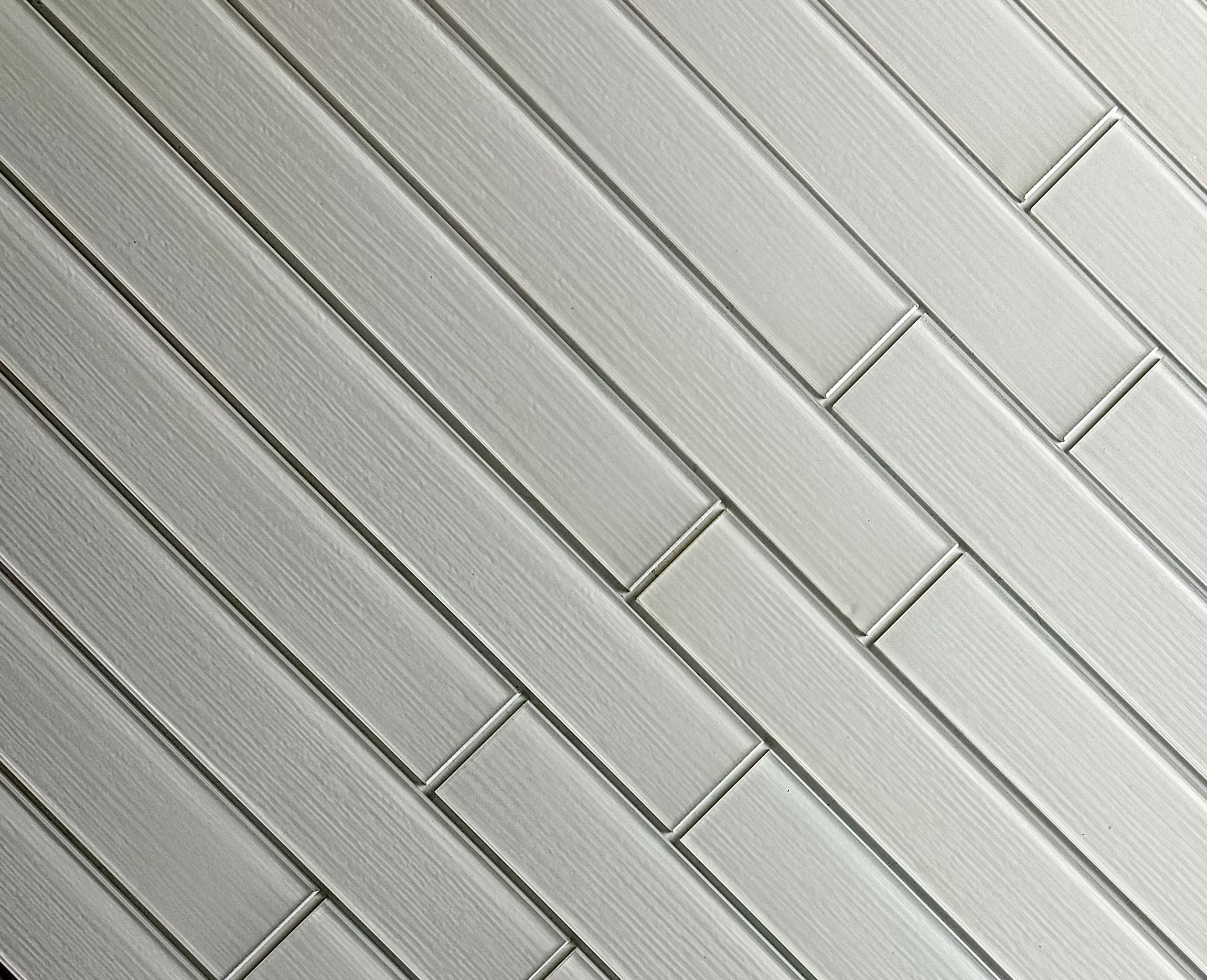Abolos After The Rain 90-Pack Snow White/Glossy 2-in x 16-in Glossy Glass Marble Look Wall Tile