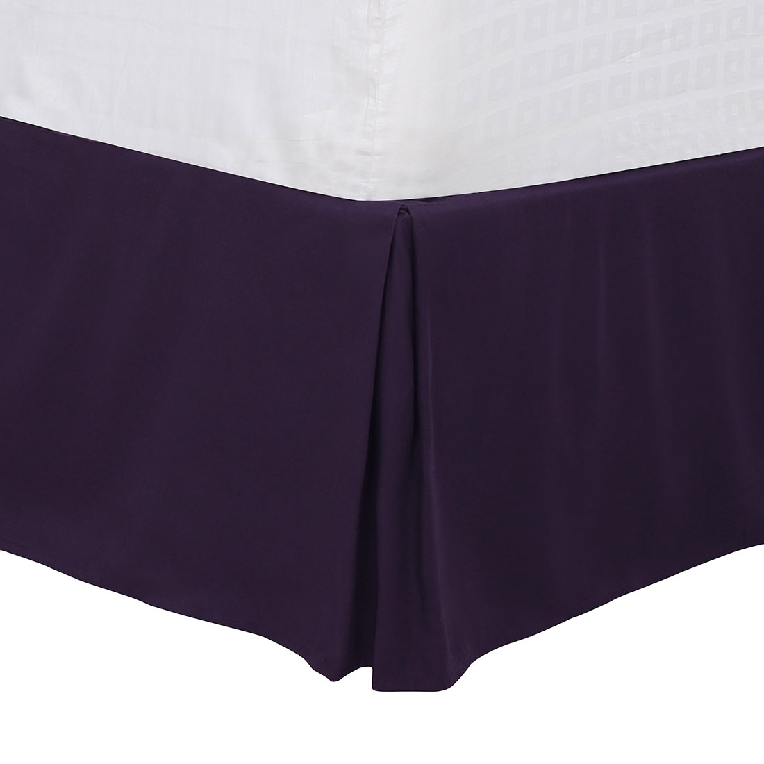 Unique Bargains Queen Size Pleated Bed Skirt Bed Frame and Box Spring Cover - 16 Inch Tailored Drop Dust Ruffle Bedskirt Wrinkle Free and Fade Resistance Easy to Stall - Dark Purple