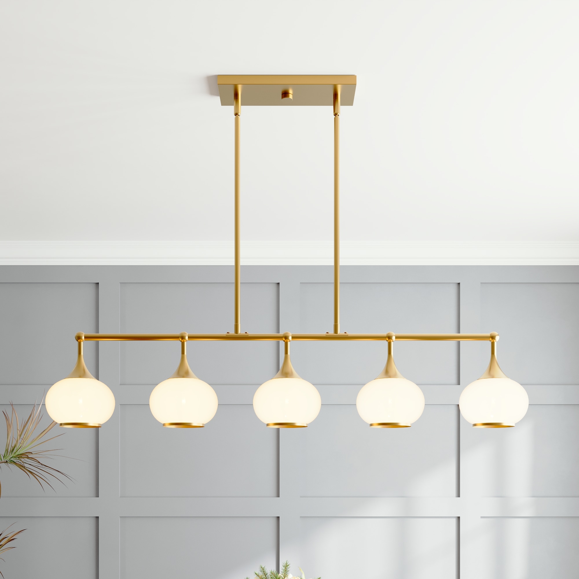 ACROMA Keonjinn 5 -Light Satin Brass Steel Chandelier