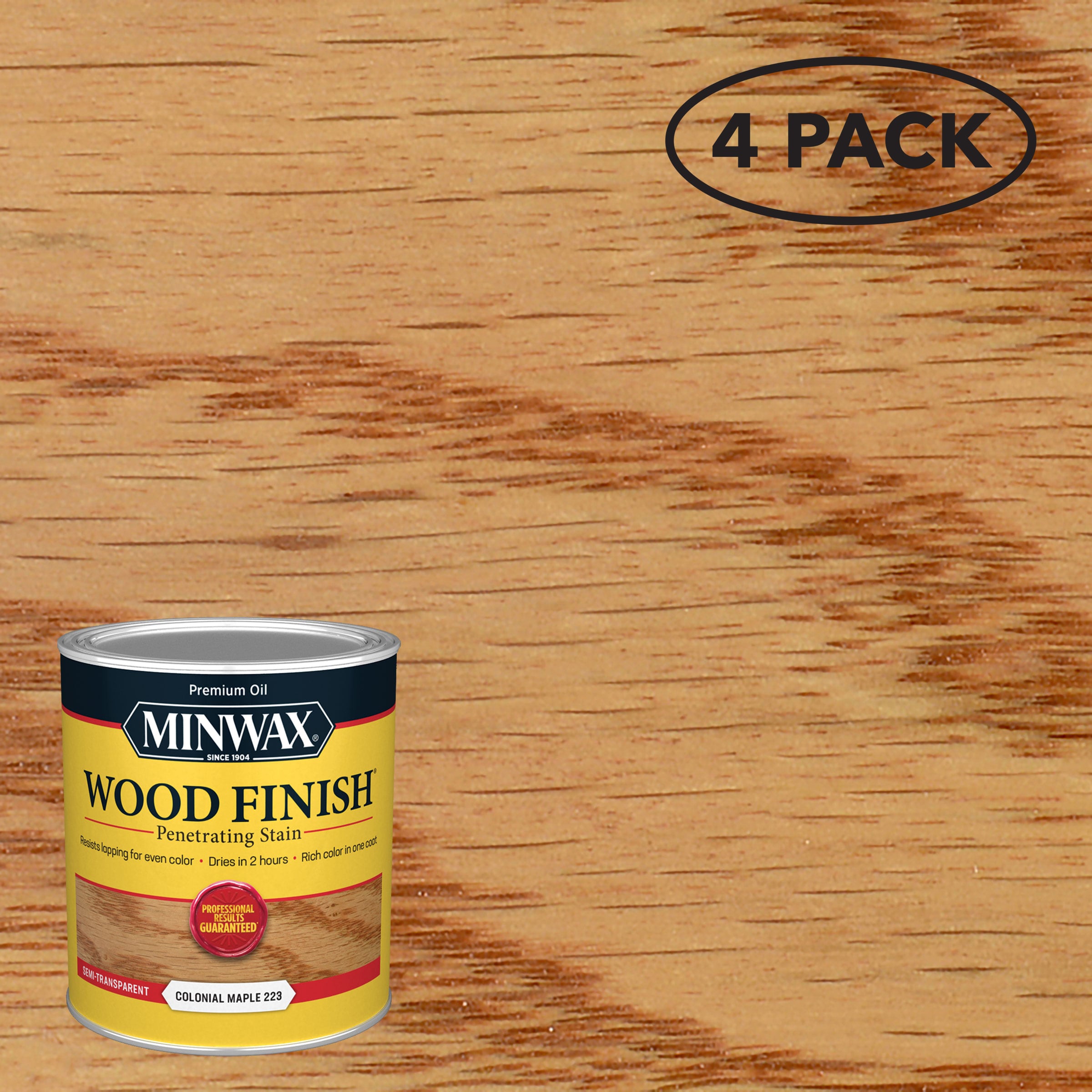 Minwax 70005444SOS Wood Finish 4 -Pack Oil-based Colonial Maple Semi-transparent Interior Stain ( 1-quart )