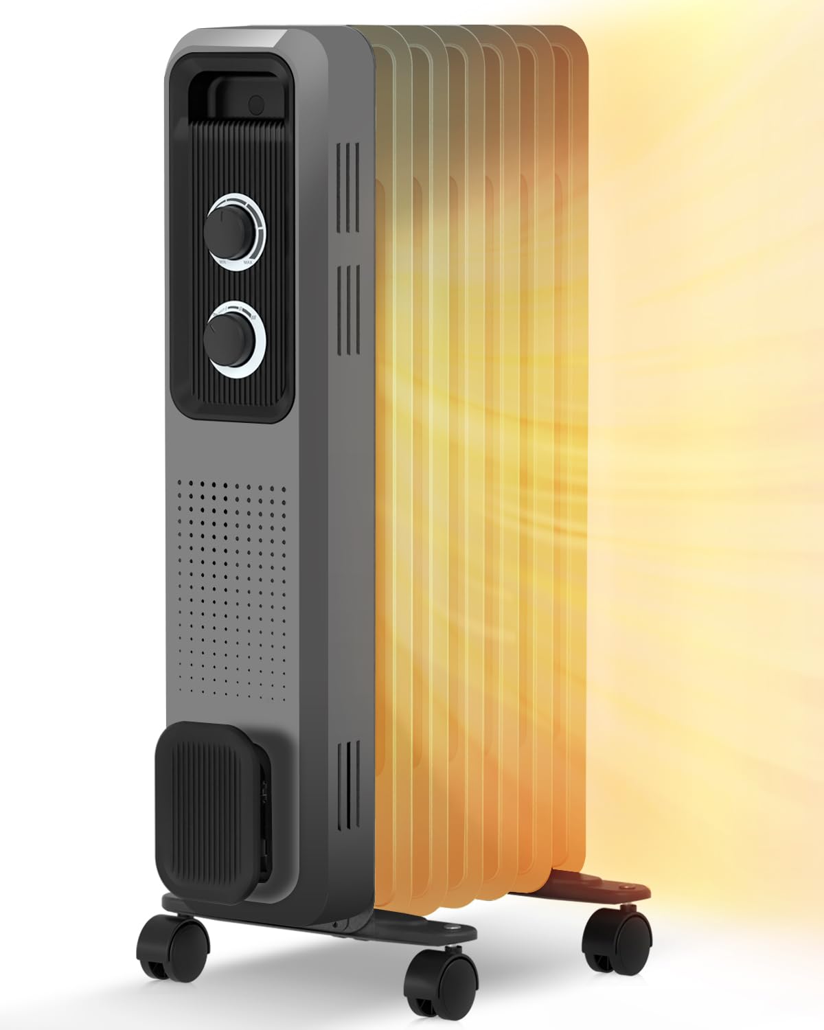 COWSAR LSU630183B Up to 1200-Watt Oil-filled Radiant Tower Indoor Electric Space Heater with Thermostat