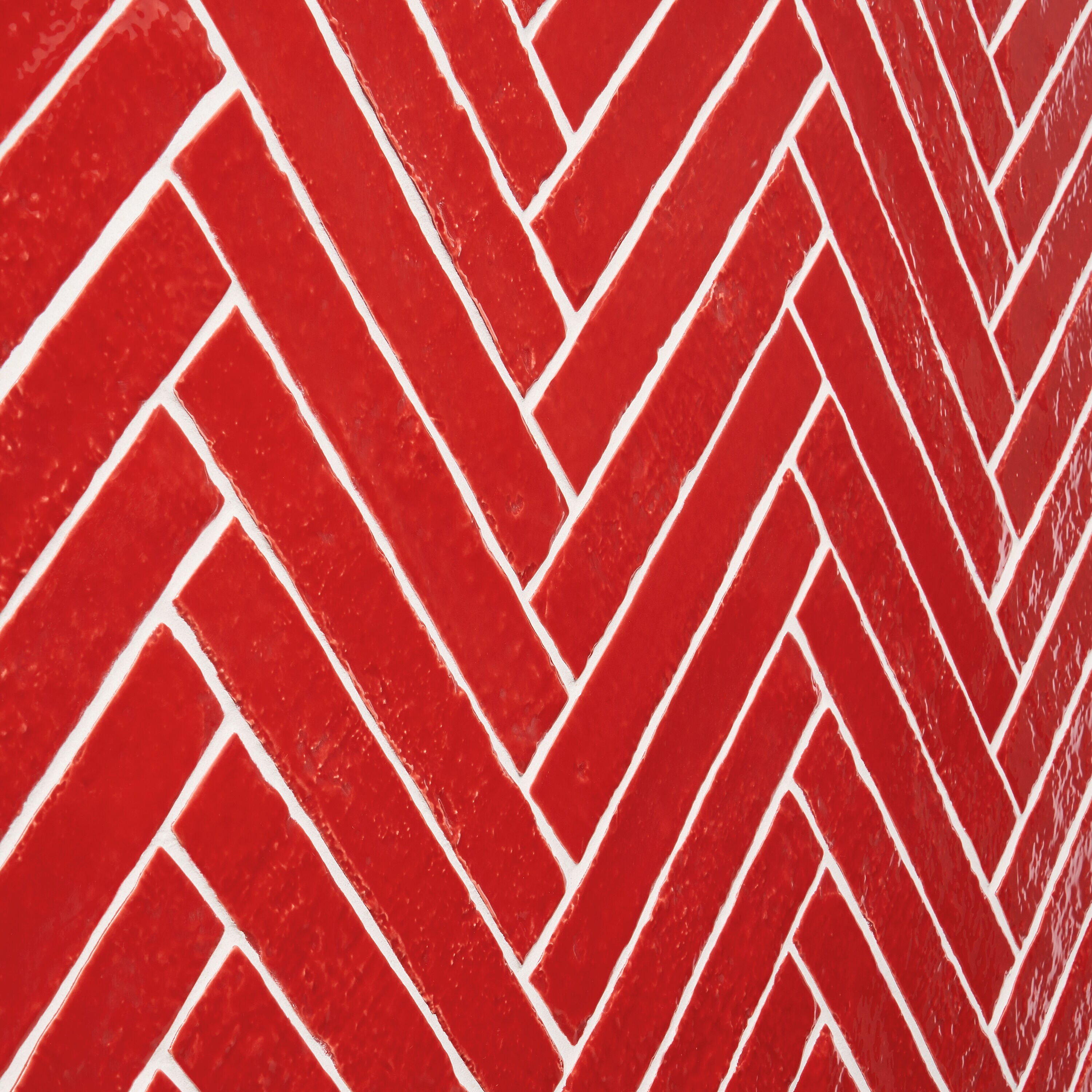 Crimson Red Glossy Ceramic Subway Wall Tile, 2-in x 9-in