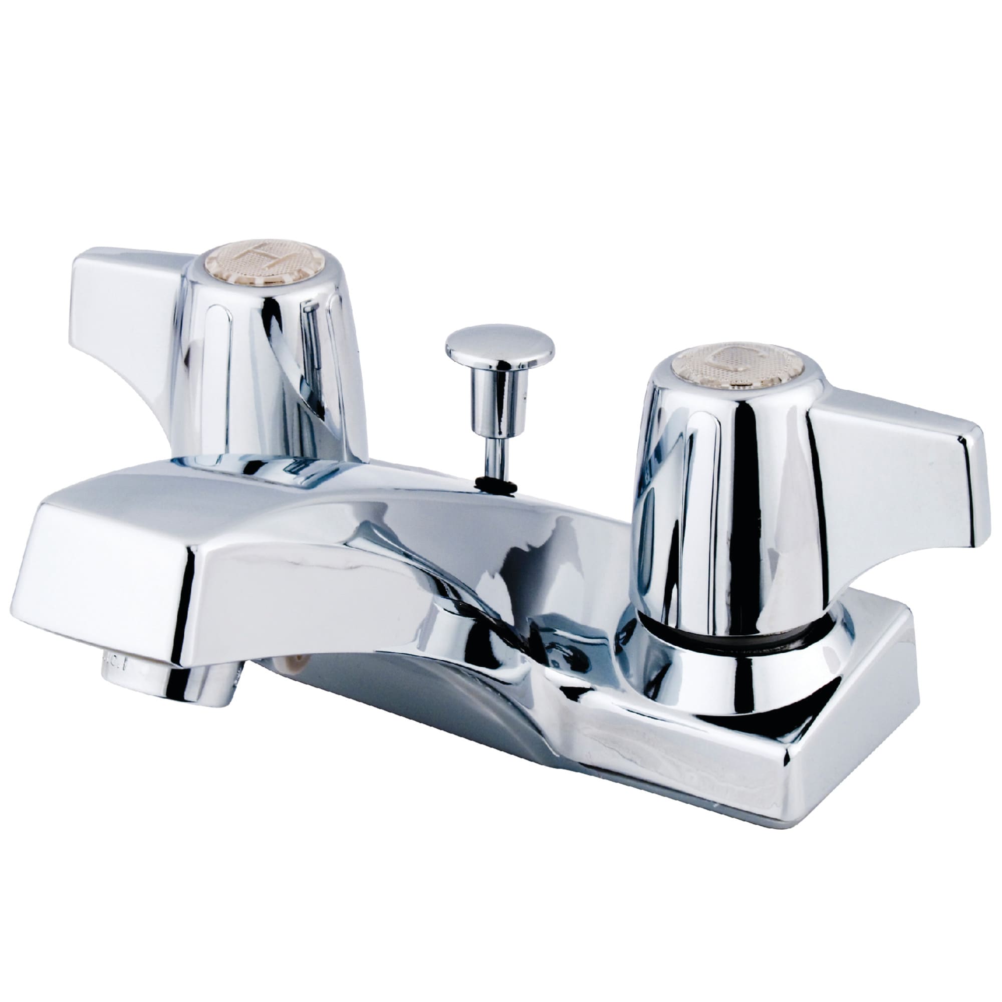 Elements of Design EB100 Columbia Polished chrome 4-in centerset 2-handle Low-arc Residential Handle Bathroom Sink Faucet with Drain