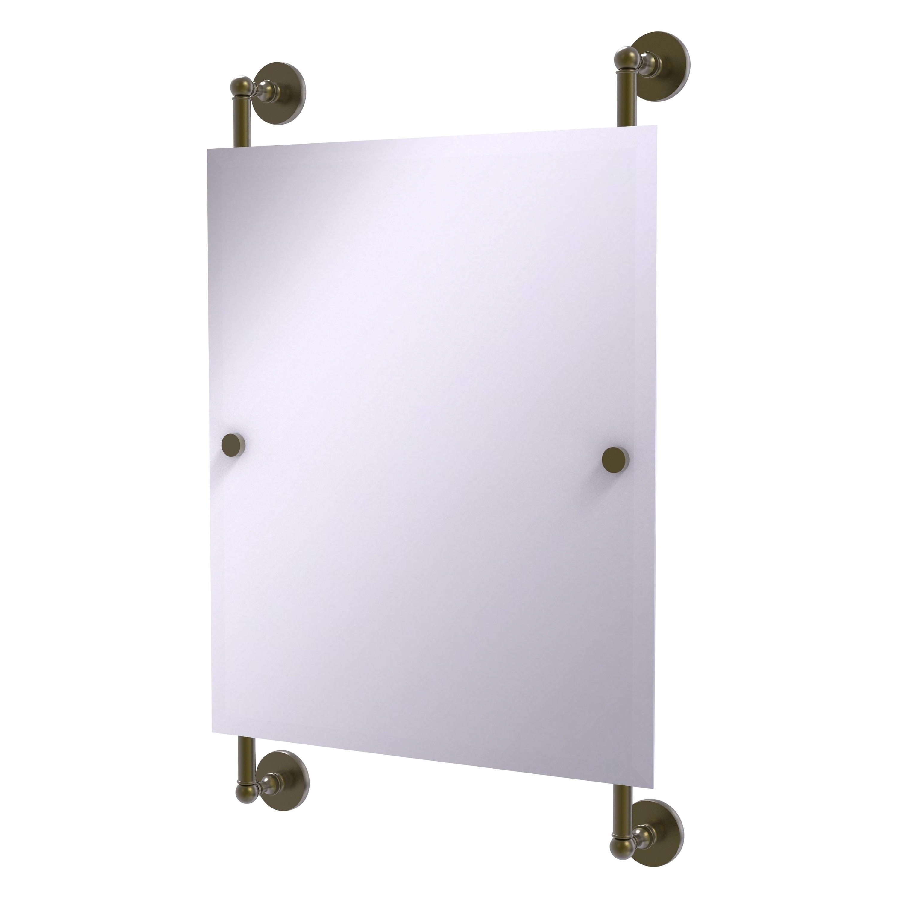 Allied Brass P1000-27-92-ABR Prestige Skyline 21-Inches x 33-Inches Beveled Frameless Rectangular Bathroom Vanity Mirror ( Antique Brass )