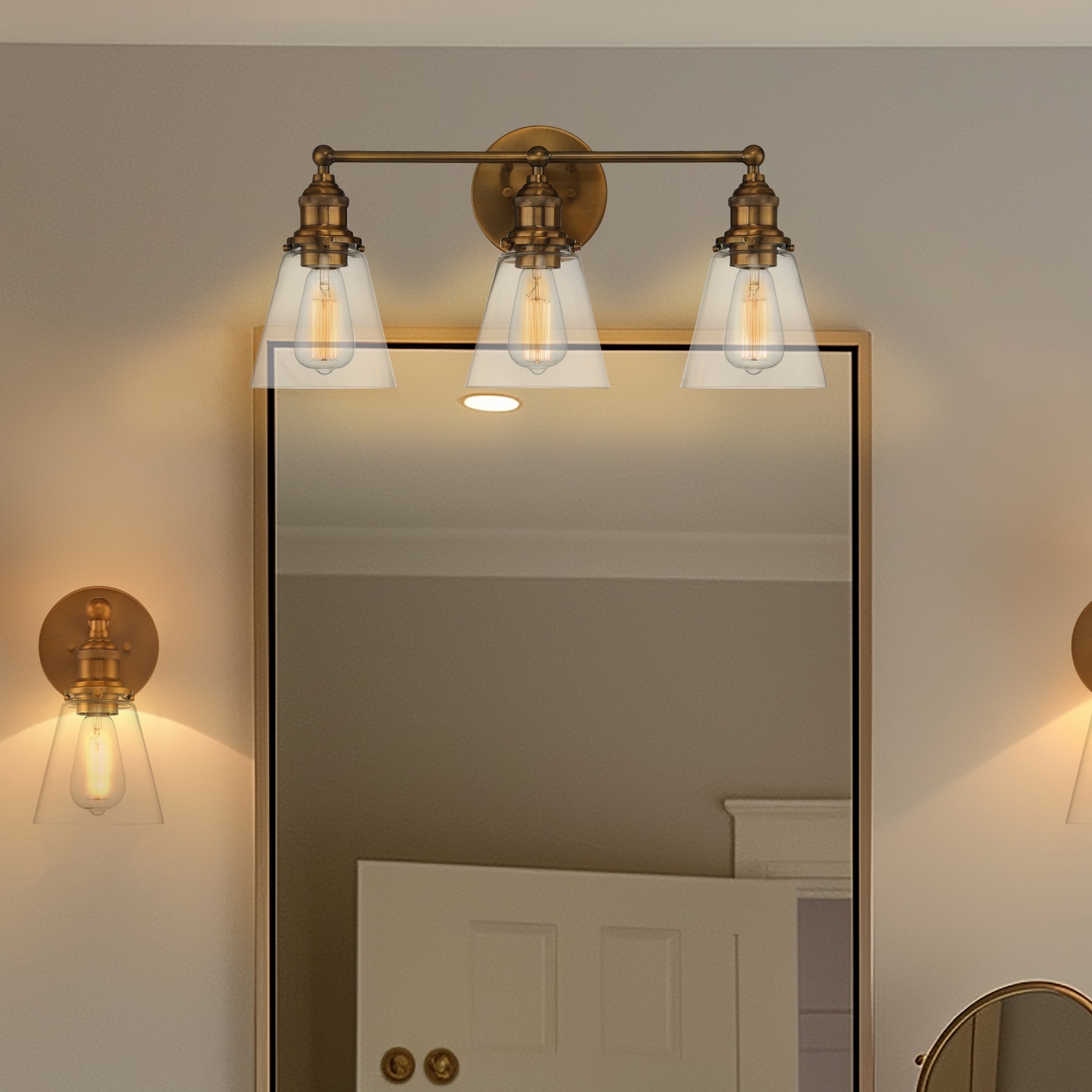 Minka Lavery 5683-923 Barwell 24-in 3 -Light Satin Brass Modern/contemporary Vanity light bar