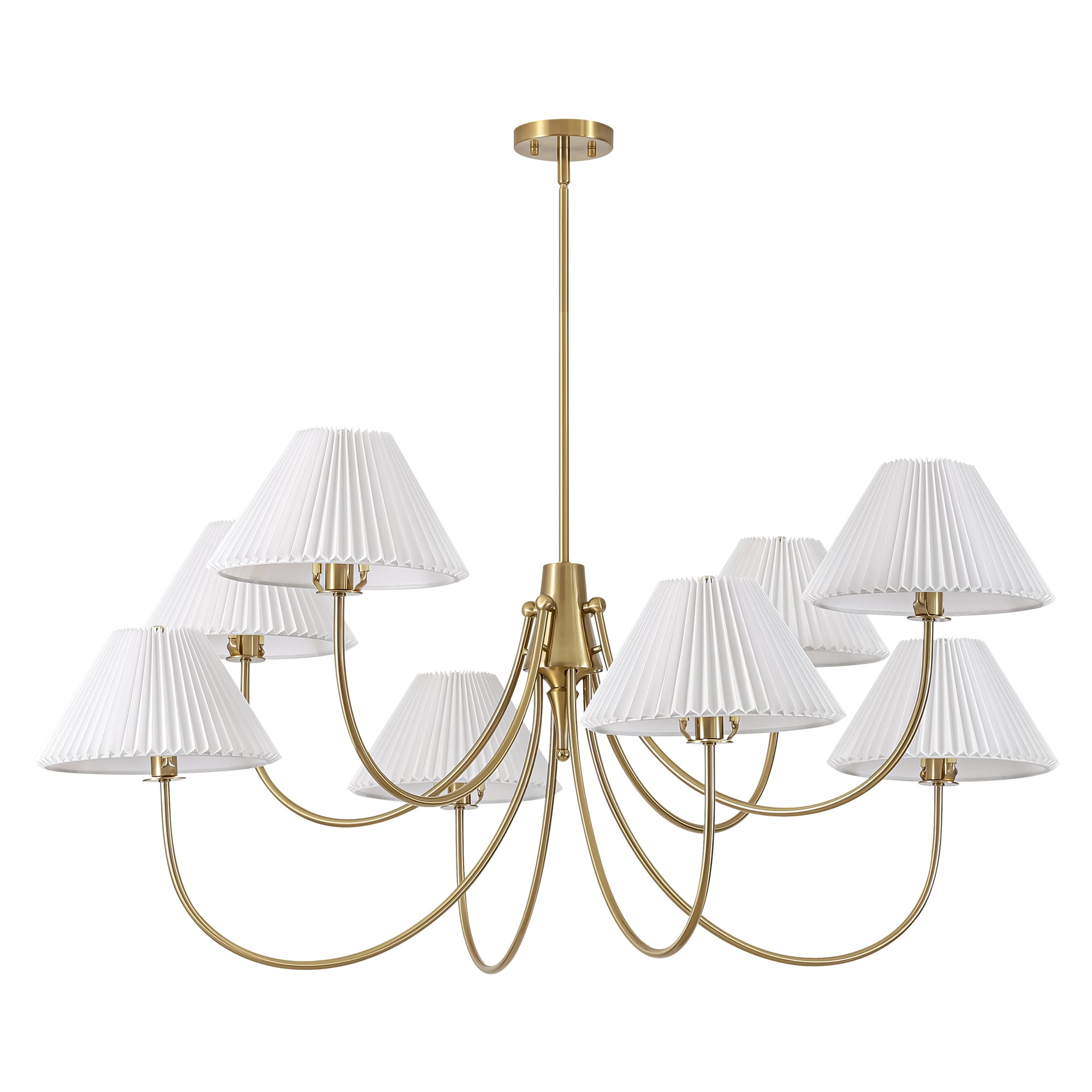 Y'INSP Conley 8 -Light Brushed Brass Fabric Metal Chandelier in