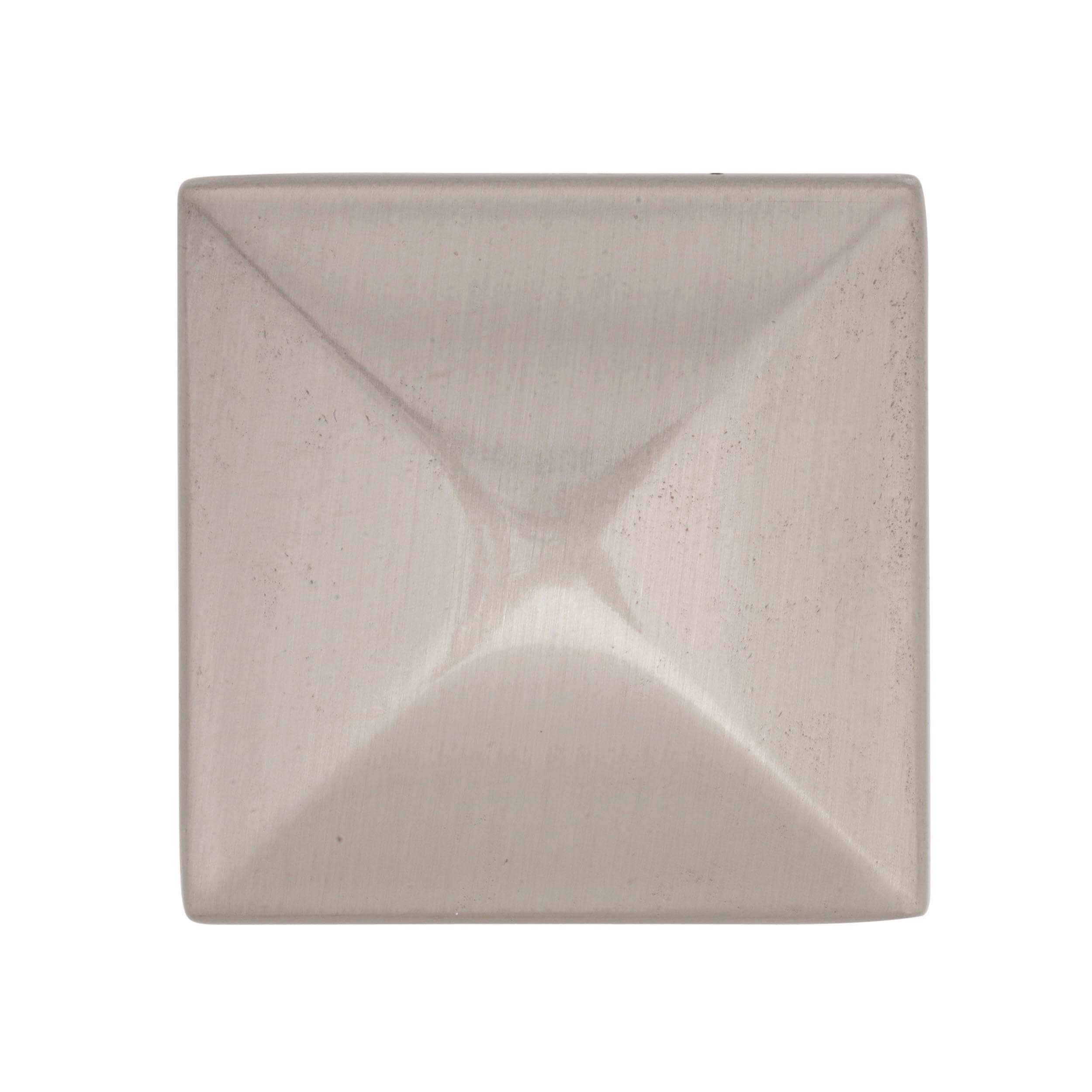 Satin Nickel Square Modern Cabinet Knob with Mounting Hardware