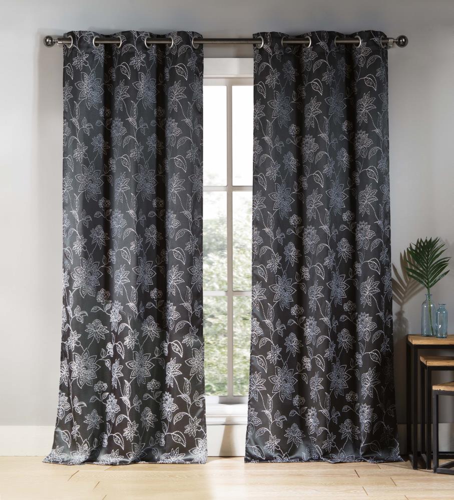 Duck River Textile 84-in Charcoal Polyester Blackout Standard Lined ...