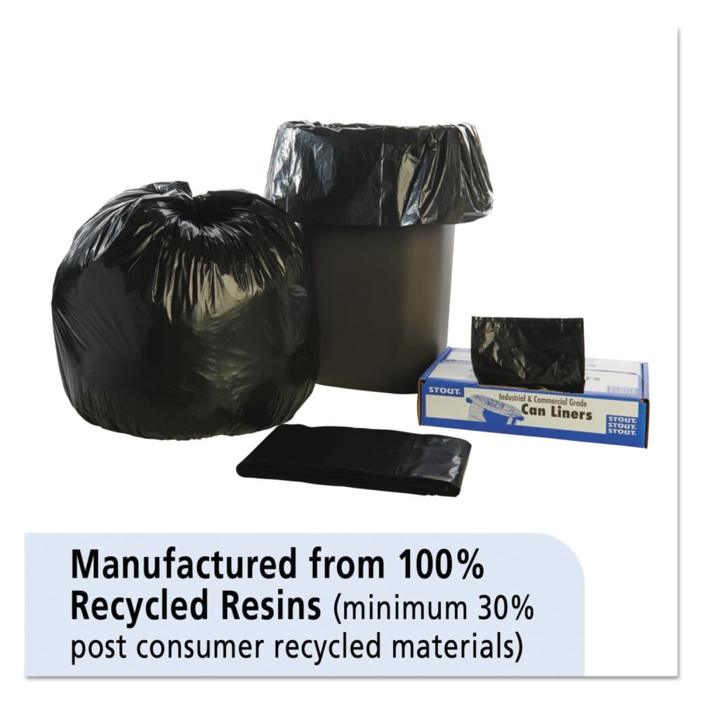 STOUT By Envision 33-Gallons Black Plastic Can Trash Bag (100-Count) In ...