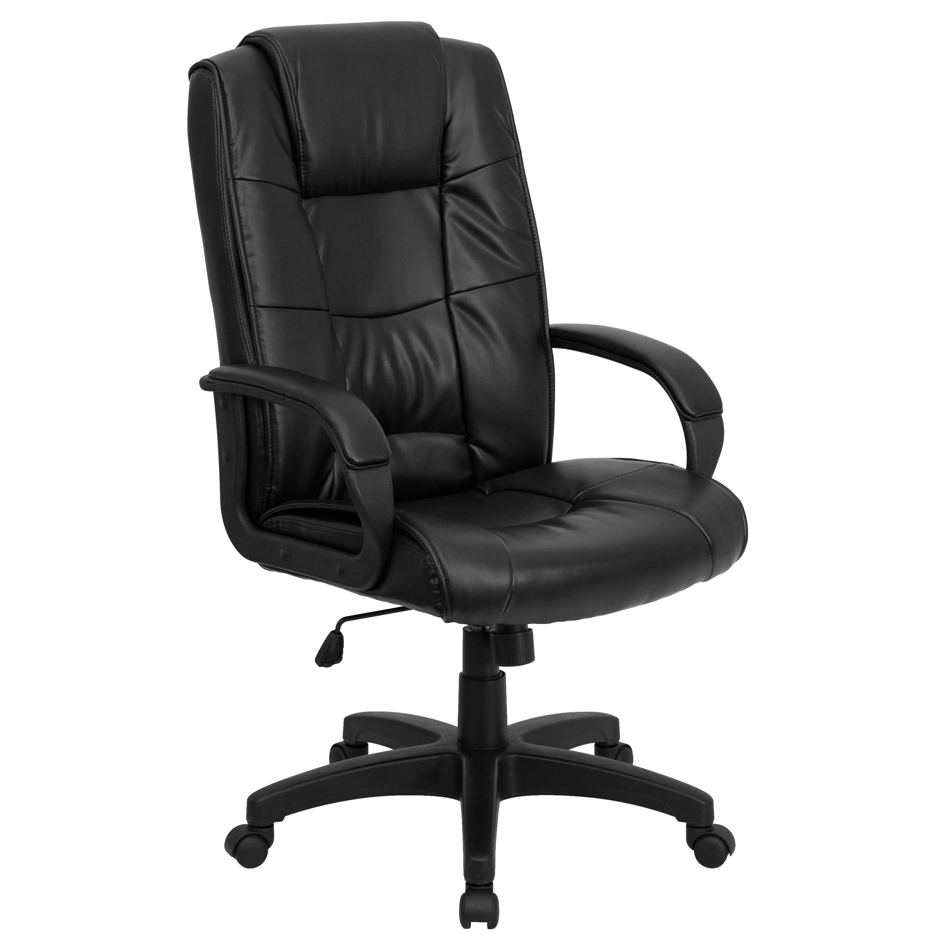 Flash Furniture 812581017663 Jessica Black Leathersoft Contemporary Adjustable Height Swivel Faux Leather Executive Chair