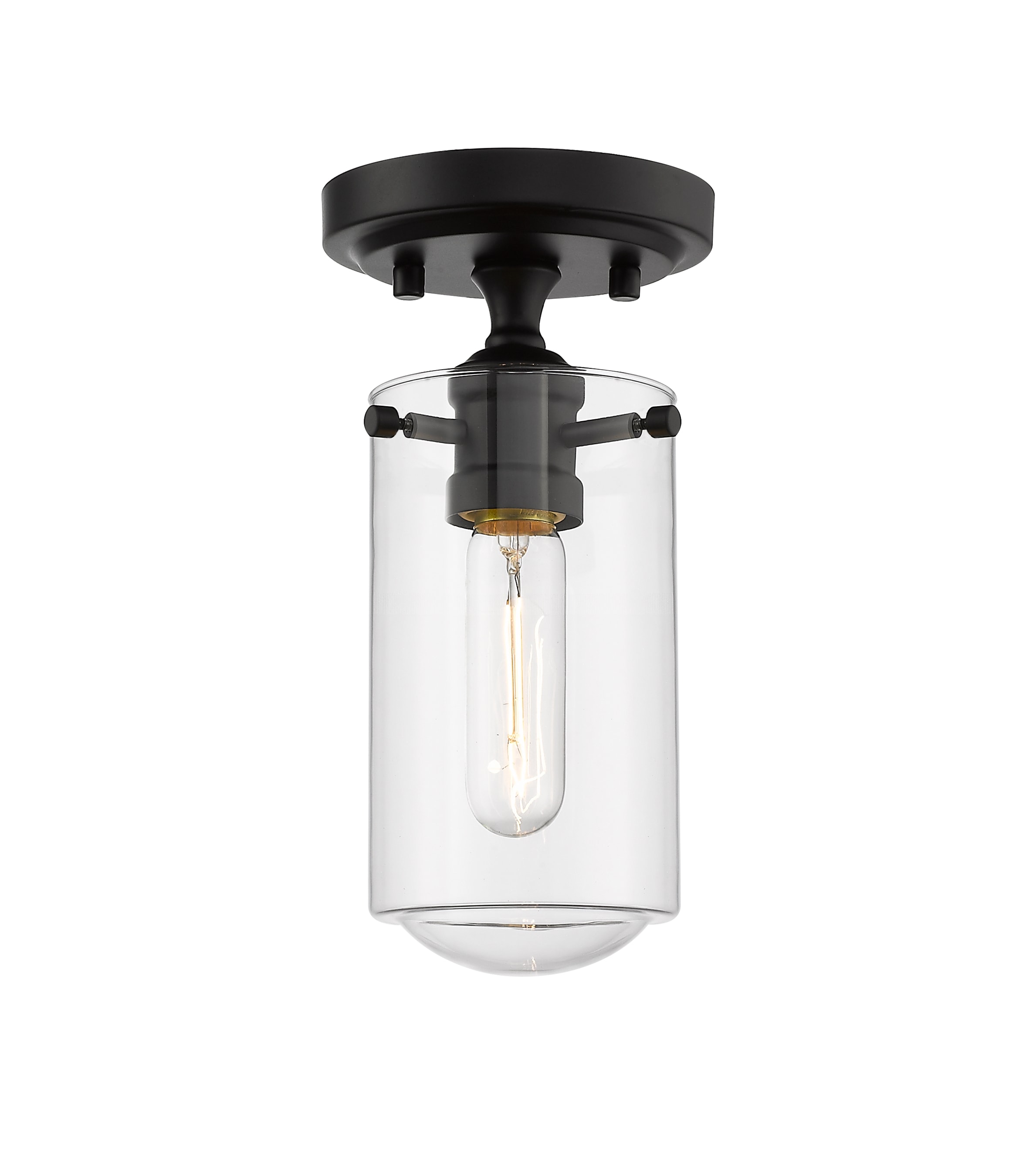 Z-Lite 471F1-MB Delaney 1 -Light 5-in Matte Black Flush Mount Light