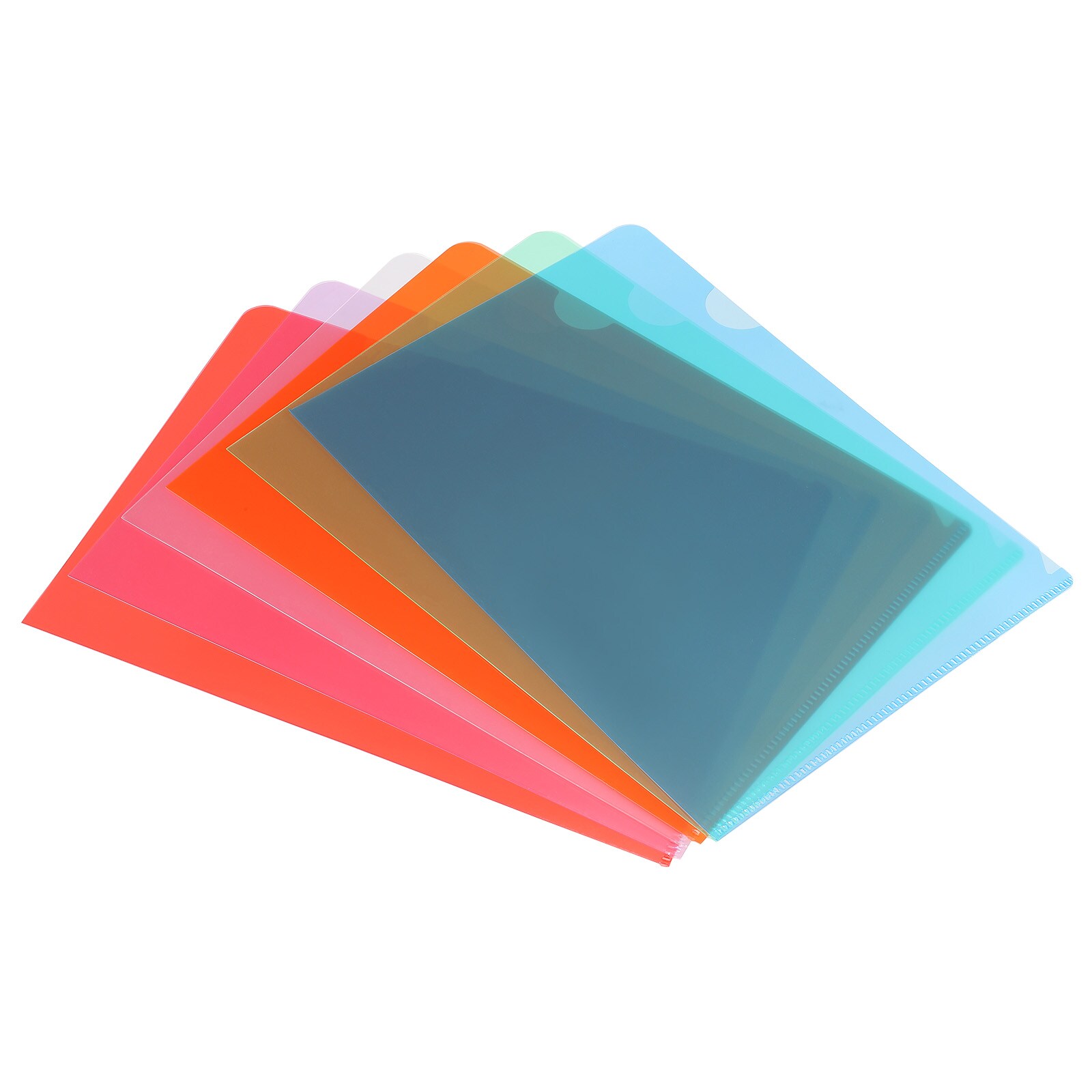 Unique Bargains l Type Folders 24 Pack A5 8.8 x 6.3 Inch Plastic File Project Pockets Clear Paper Document Jacket Sleeve for Office Multicolor