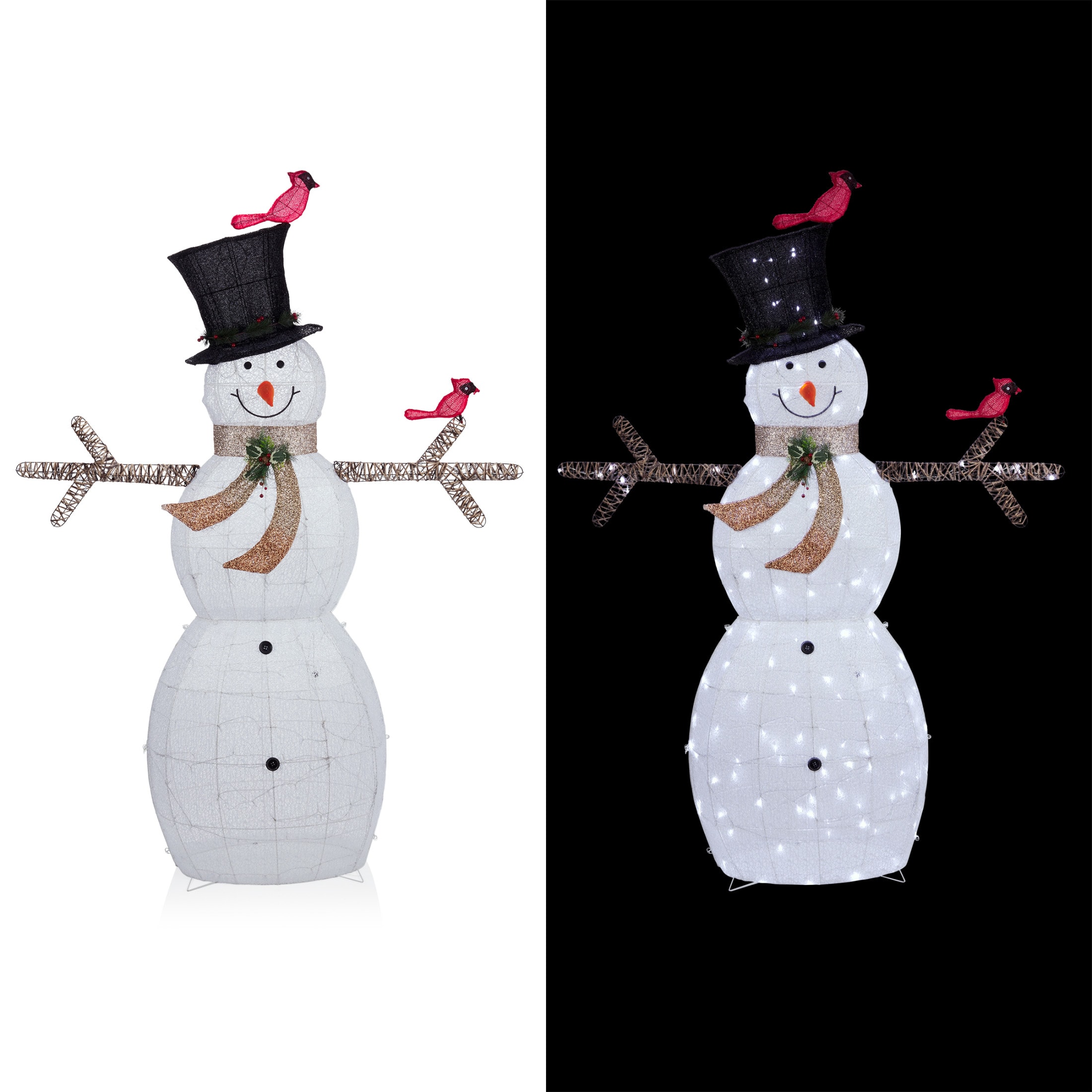 Christmas Shimmer Mini Snowman W/Bucket Polyresin Tinsel Tree