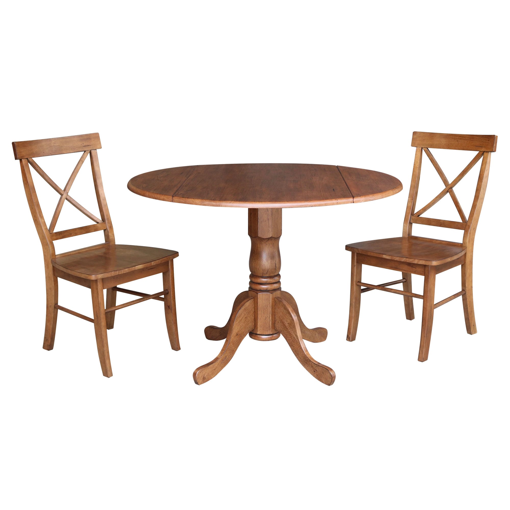 International Concepts K42-42DP-C613P Distressed oak Transitional Dining Room Set with Round Table ( Seats 4 )