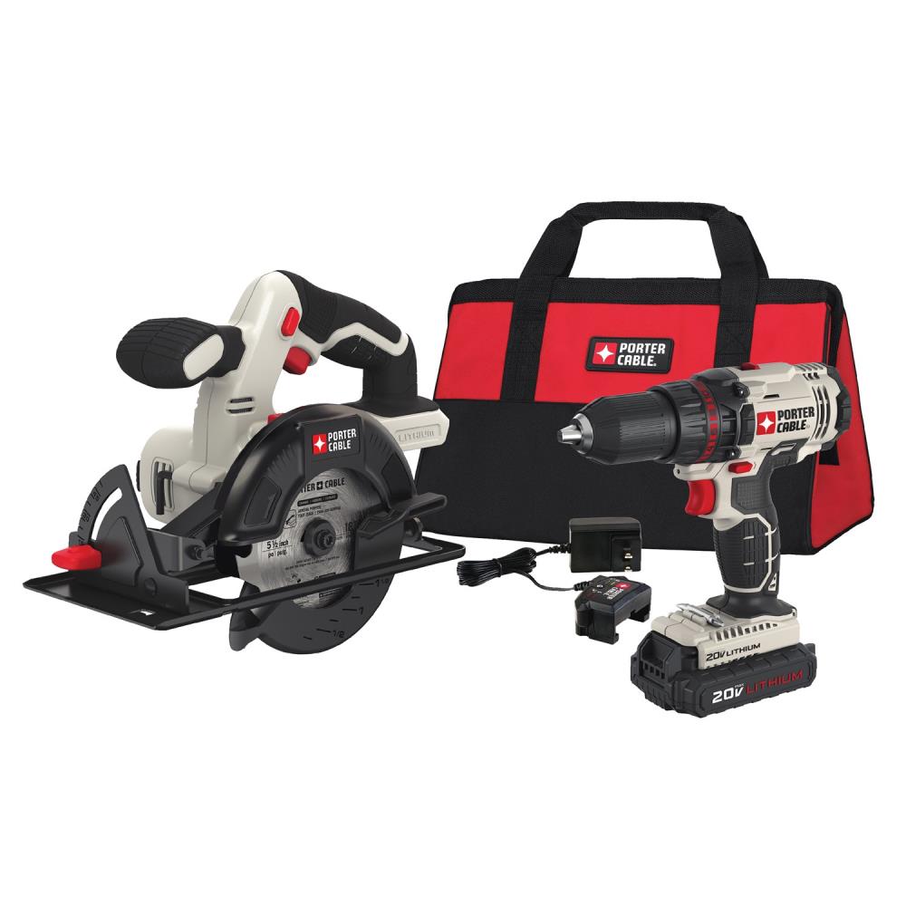 PORTER-CABLE PCCK612L2 2-Tool Power Tool Combo Kit with Soft Case (1-Battery Included and Charger Included)