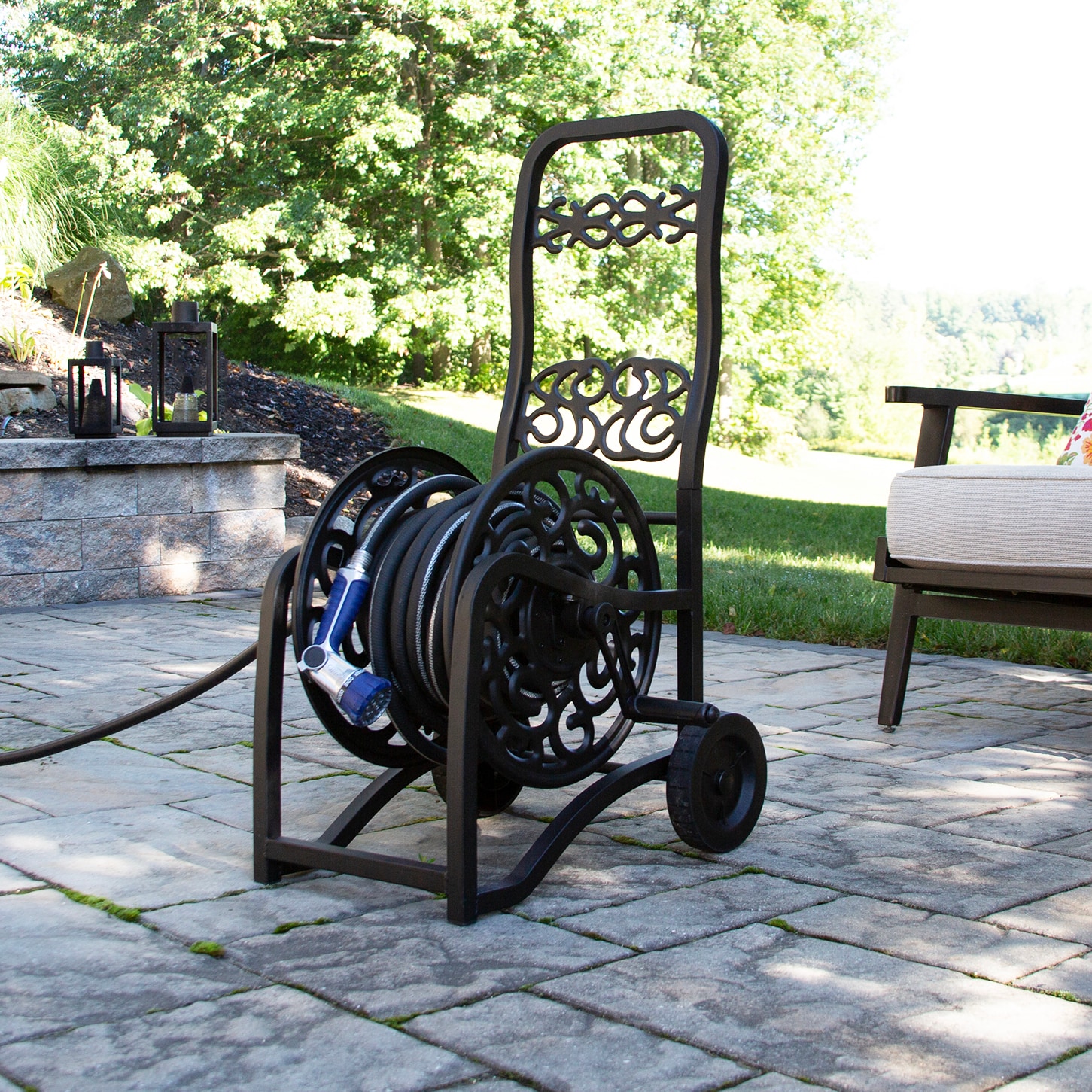 Style Selections Hose Cart Steel 200-ft Cart Hose Reel in the