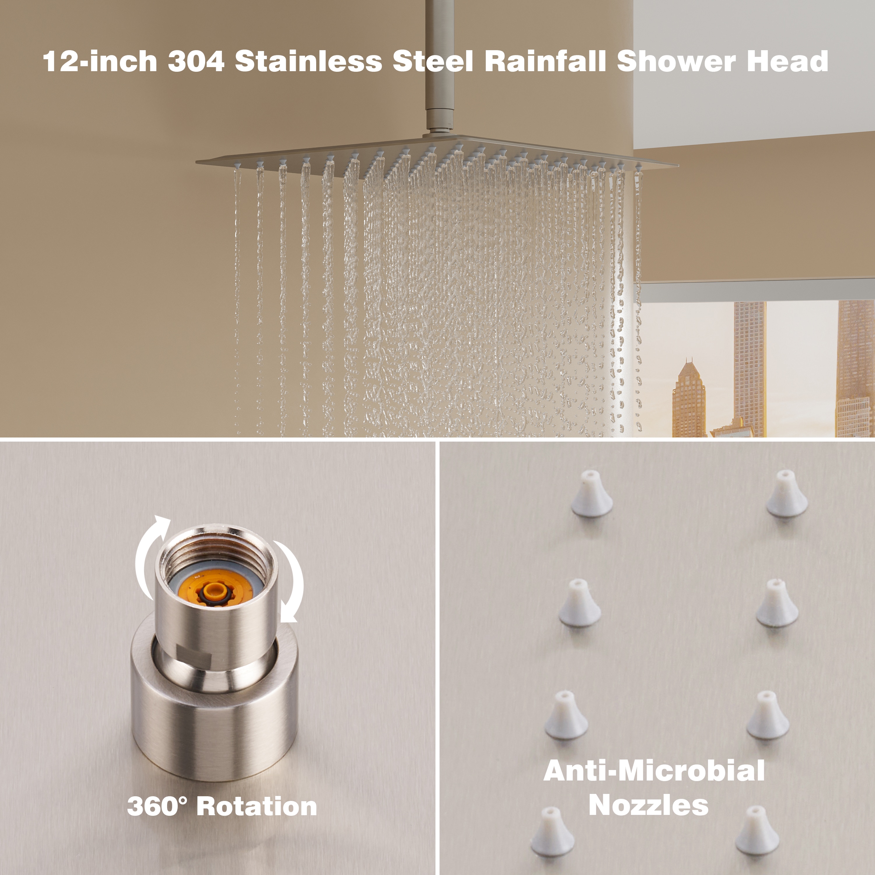 WELLFOR CR-P-WM-2W01BN Showerhead-Bar-Panels - View #6