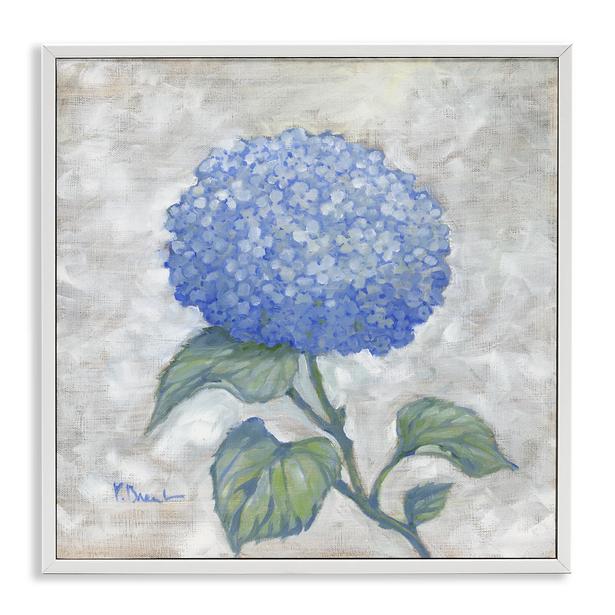 Stupell Industries BT-741-WFR-17X17 Round Blue Country Hydrangea White Framed Giclee Art By Paul Brent 17 x 17
