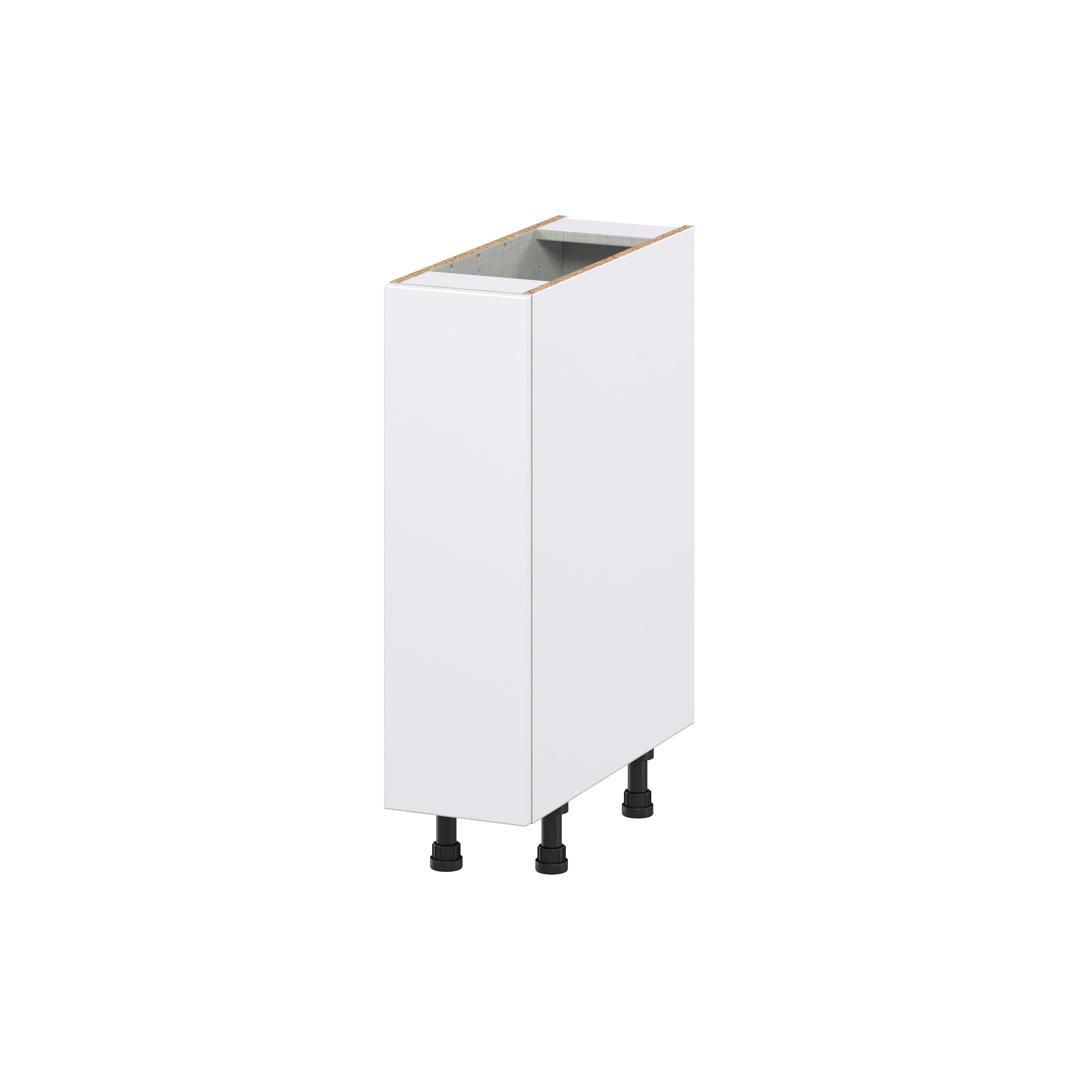 Hugo&Borg DSB9FHPOL-LA Lasalle 9-in W x 34.5-in H x 25-in D Bright White Slab Pull-out cabinet Base Fully assembled Cabinet (Flat Panel Slab)
