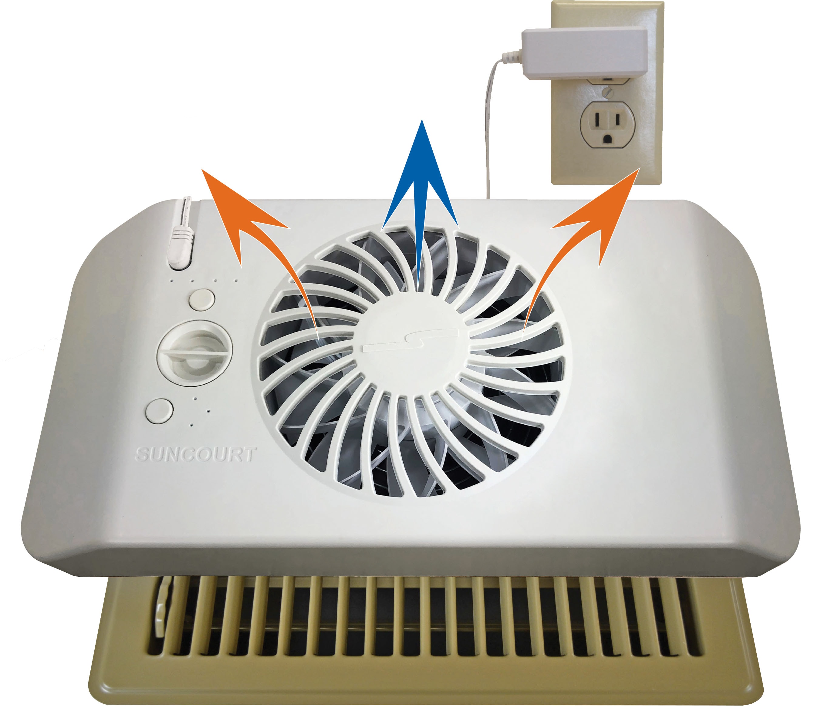 Airbrick Smart 4 x 10 AC Vent Register Booster Fan with Remote Control  and Thermostat. Enhances HVAC Airflow for Heating, Cooling in Bedroom and