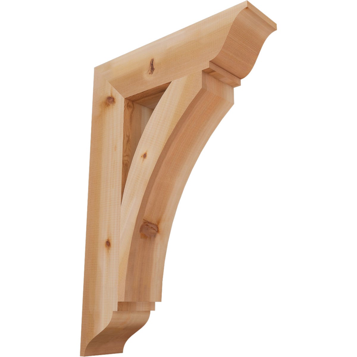 Ekena Millwork BKT06X24X36THR01SWR Thorton traditional smooth 5-1/2-in x 24-in x 36-in Western red cedar Brown Wood Standard bracket