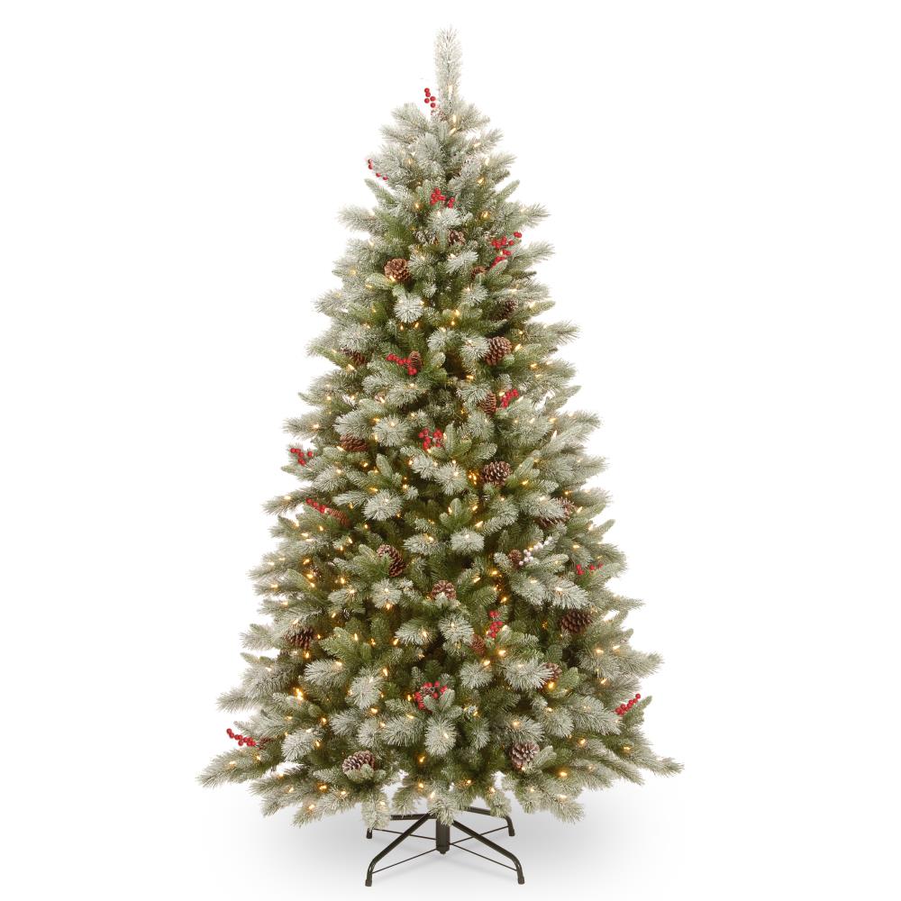 National Tree Company PESB3-D07-75 7.5-ft Bristle pine Pre-lit Artificial Christmas Tree with Multicolor LED Lights