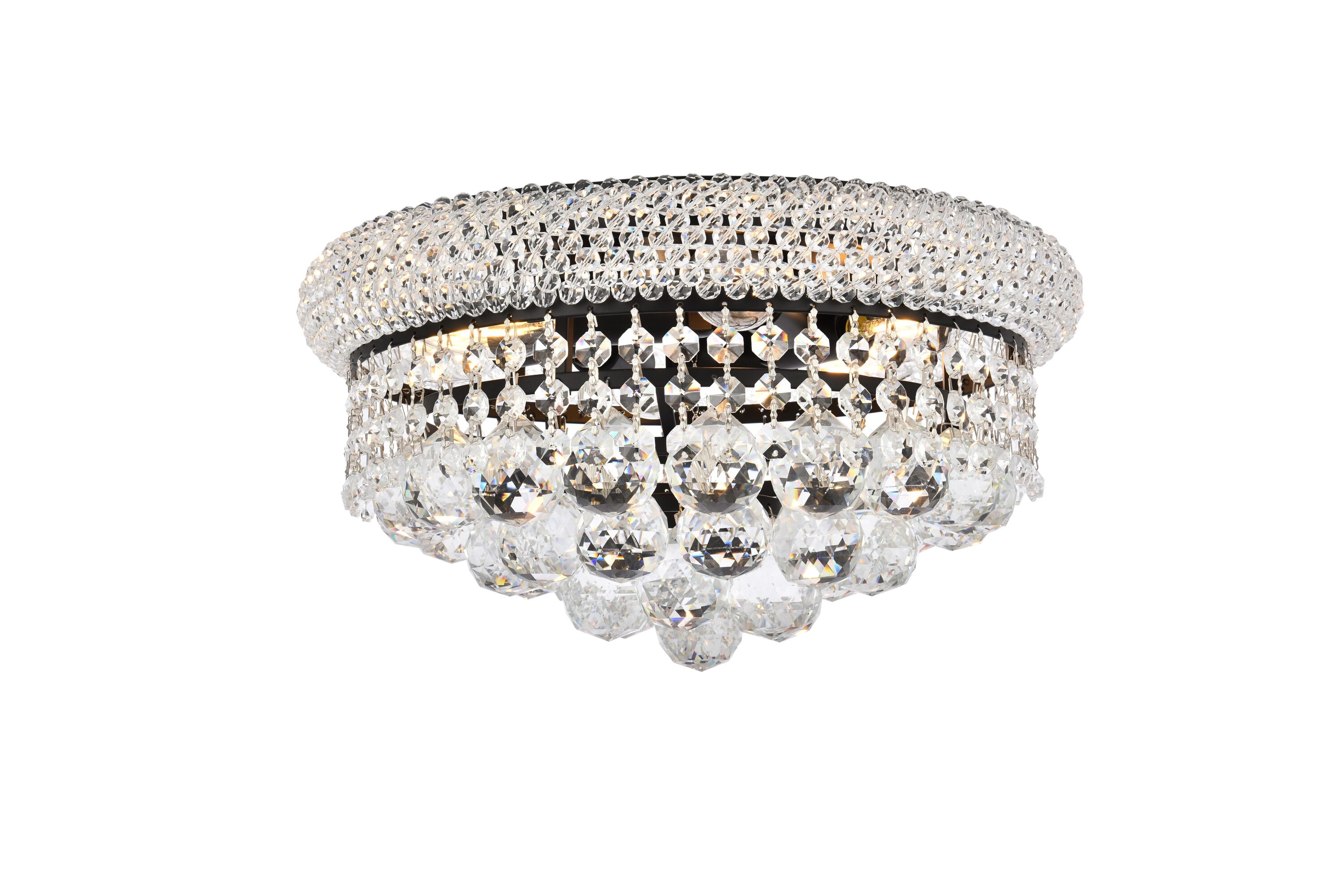 Primo Black and Clear Crystal LED Flush Mount Light