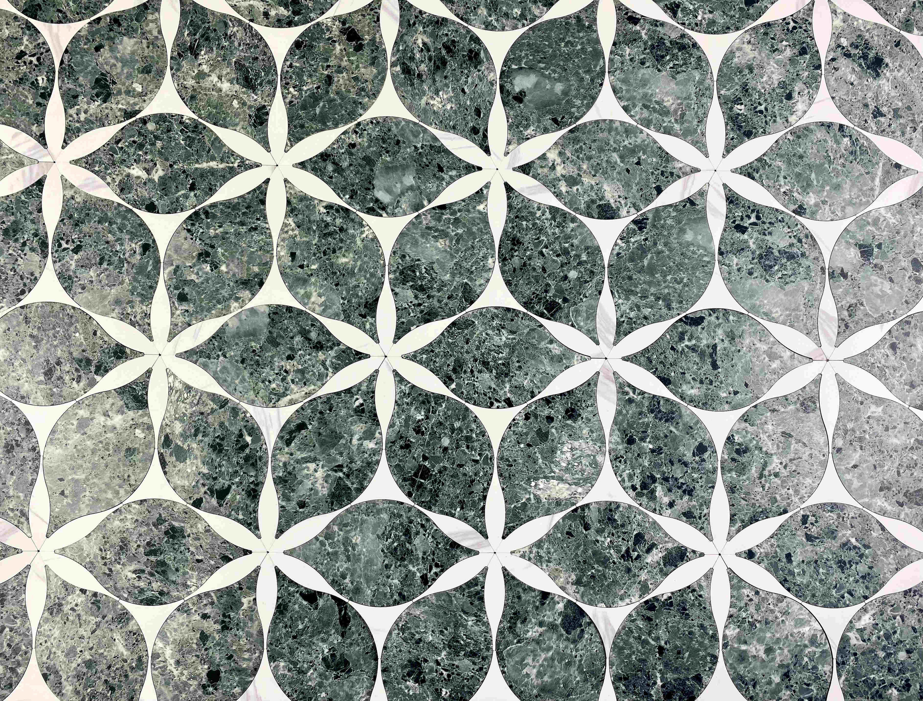 Abolos LWSSPCFLO-BL Premium Vinyl Blue/Marble Look 10-in x 14-in Matte PVC Marble look Mosaic Floor and Wall Tile ( 33-sq ft Carton )