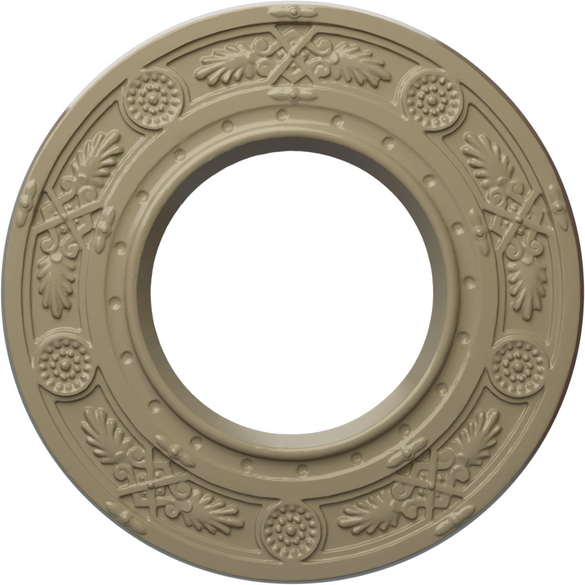 Ekena Millwork CM08DNGDF Daniela 8-in W x 8-in L Painted Gobi Desert Polyurethane Whole Ceiling Medallion