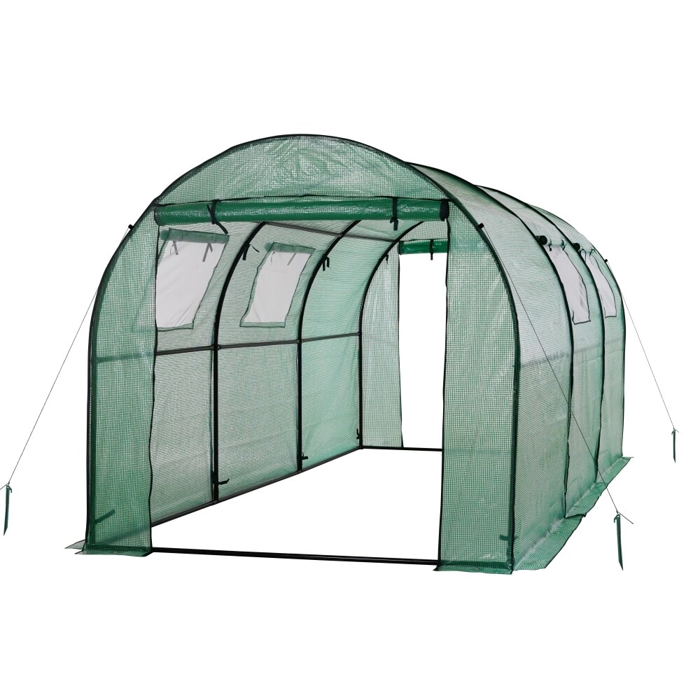 Ogrow 15 Ft L X 6 Ft W X 6 Ft H Green Greenhouse Kit In The Greenhouses Department At Lowes Com