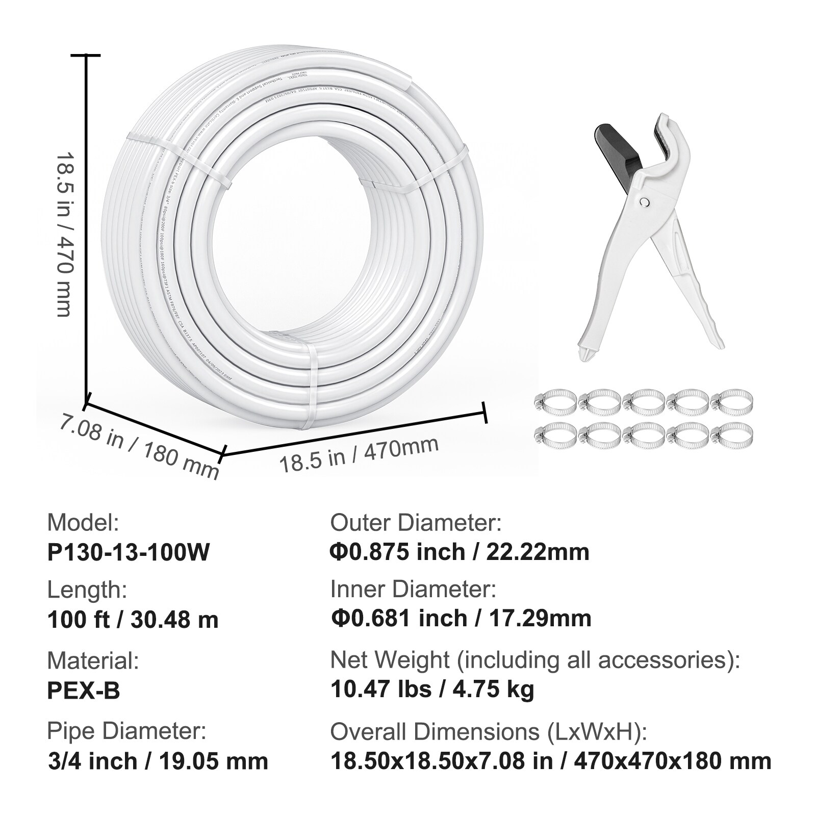 VEVOR PEXBGBS100FTB79LSV0 Pex-Crimp-Fittings - View #12