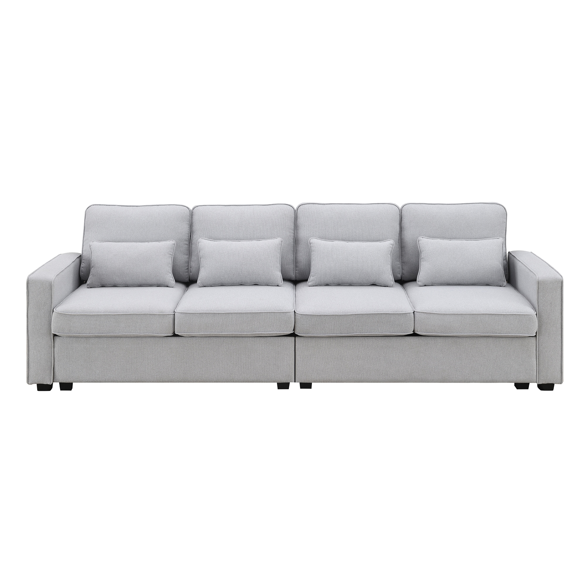 GZMR GZ-GN3886E 104" 4-Seater Modern Linen Fabric Sofa 104-in Modern Light Grey 4 -seater Sofa