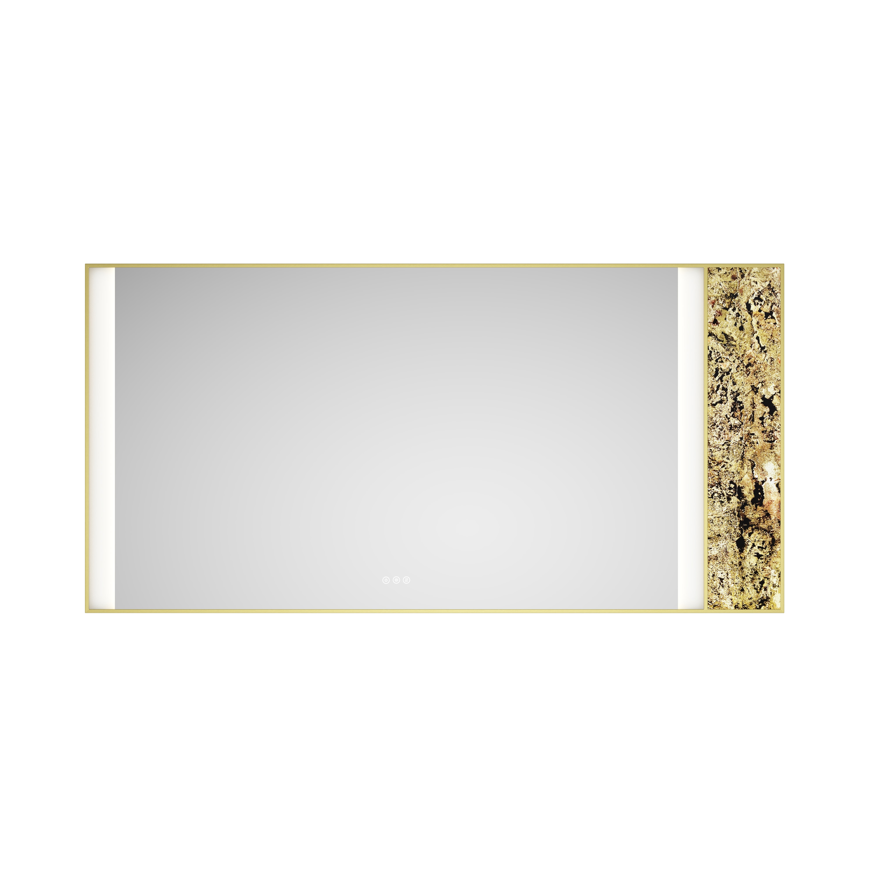 Vacolite KP37236-BG-TK 36-Inches x 72-Inches Polished Rectangle Dimmable Lighted Fog Free Tilting Bathroom Vanity Mirror ( Natural stone decoration )