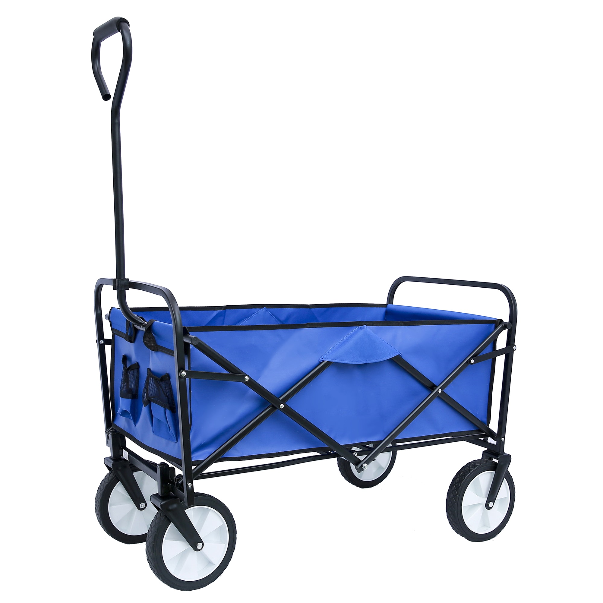 WELLFOR ORQ-512BL Garden Cart 4.08-cu ft Steel Folding Yard Cart