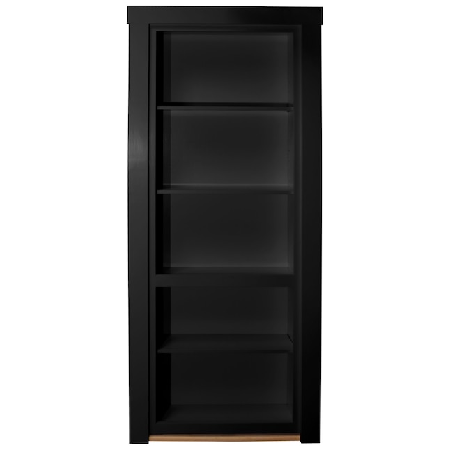 Swing Bookcase Door Paint Grade Black, 30 Wide Bookcase With Doors