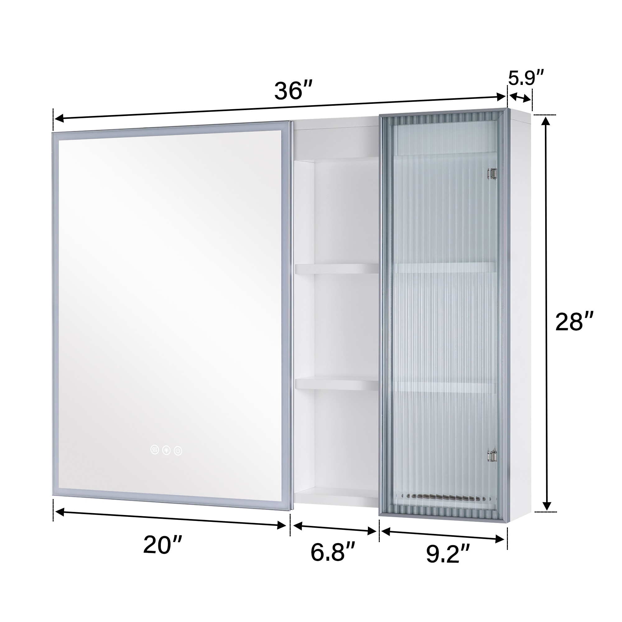 WELLFOR FL36MCL-WT Bathroom-Medicine-Cabinets - View #14