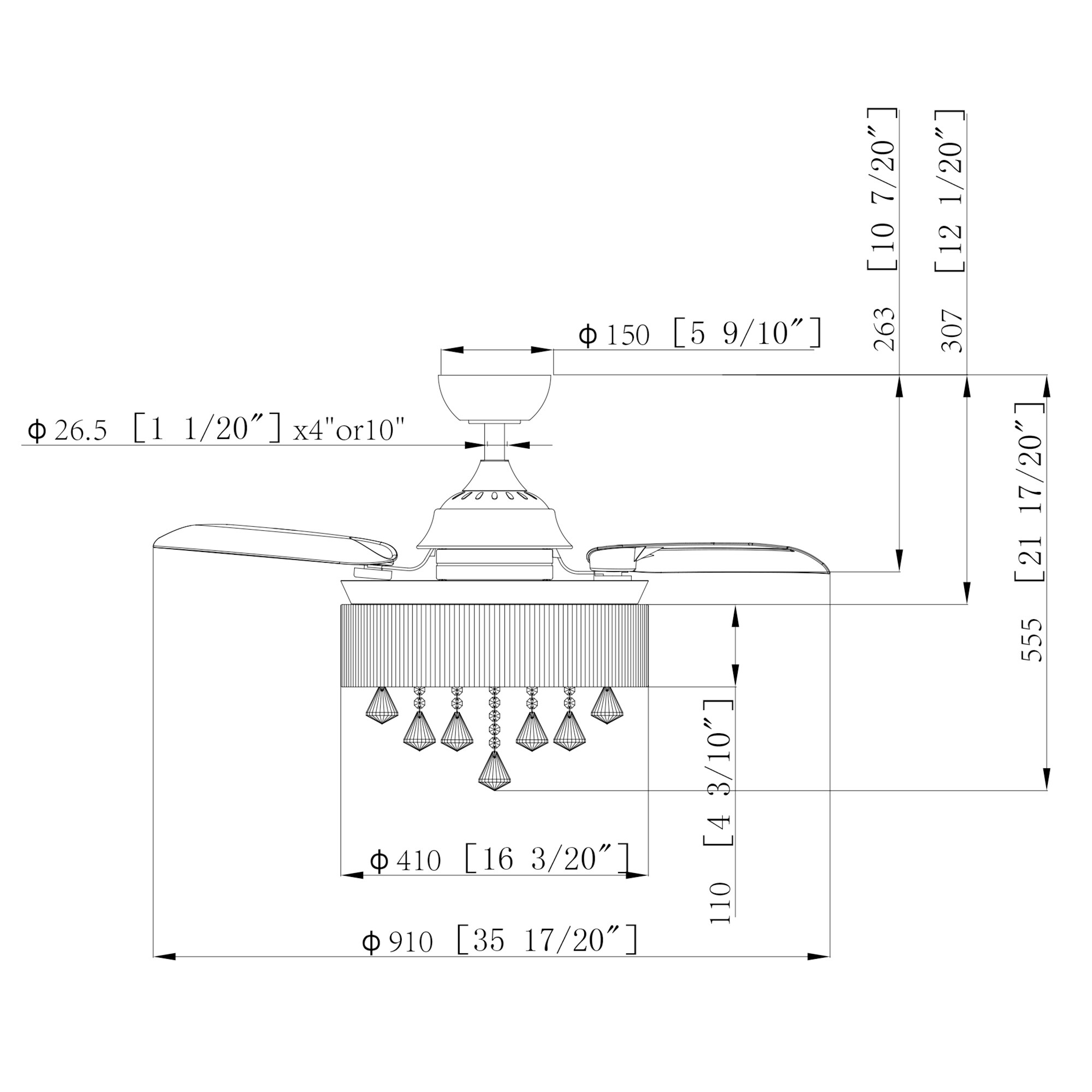 Parrot Uncle F3502WH110V Ceiling-Fans - View #14