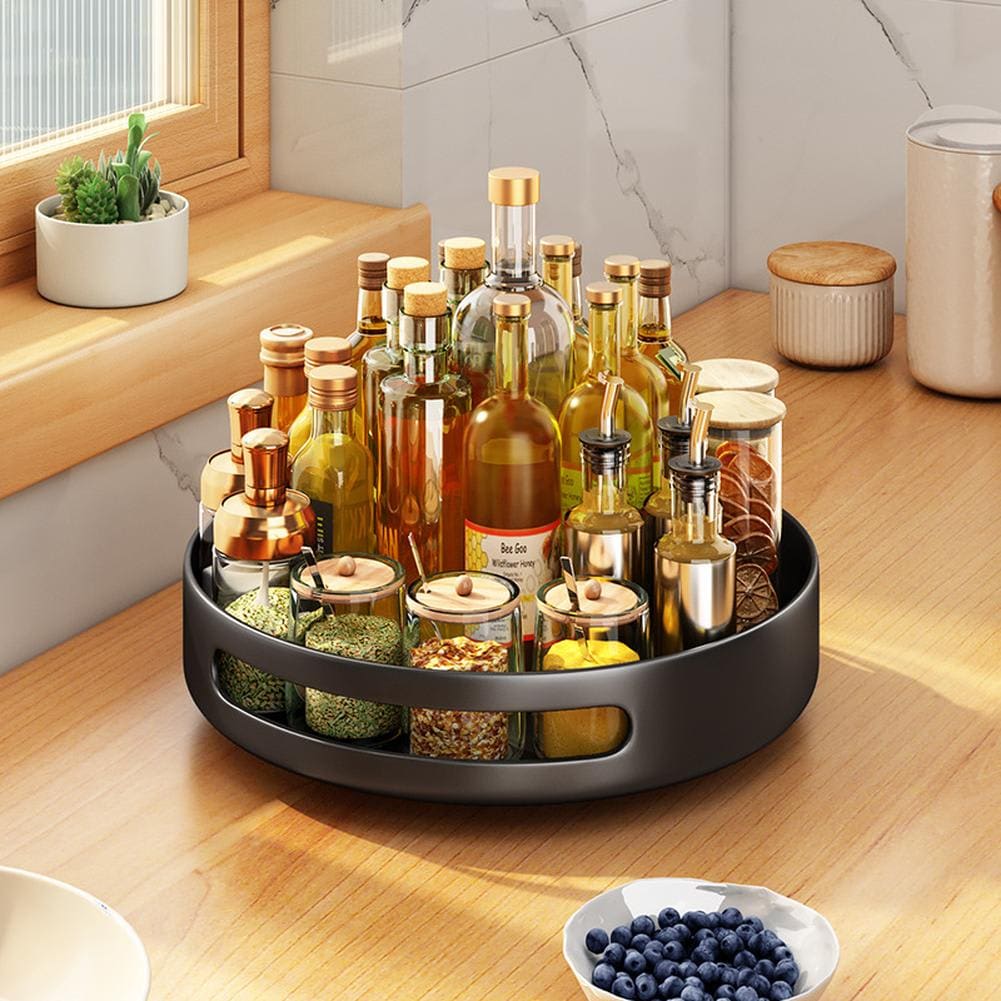 WhizMax 1GGL-FQZDN-VS53XGJH Small Rotating Storage Rack  Kitchen Countertop Organizer Round Metal Turntable Spice Rack Countertop Spice Organization for Kitchen Cabinet Pantry Fridge Vanity