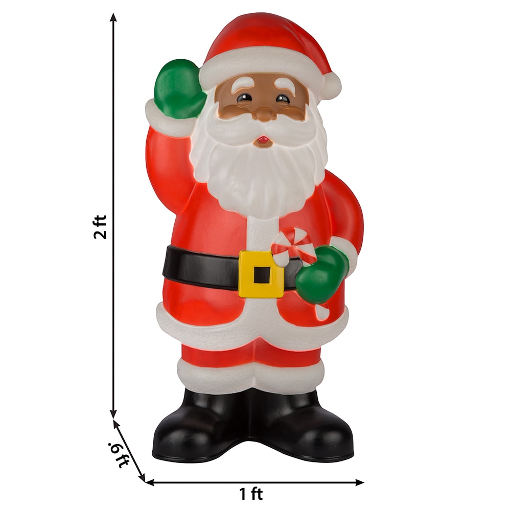 Holiday Living 24-in Lighted Black Santa Blow Mold in the Outdoor Christmas  Decorations department at