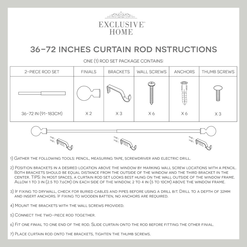 Exclusive Home ER1021-01 3672 Curtain-Rods - View #4