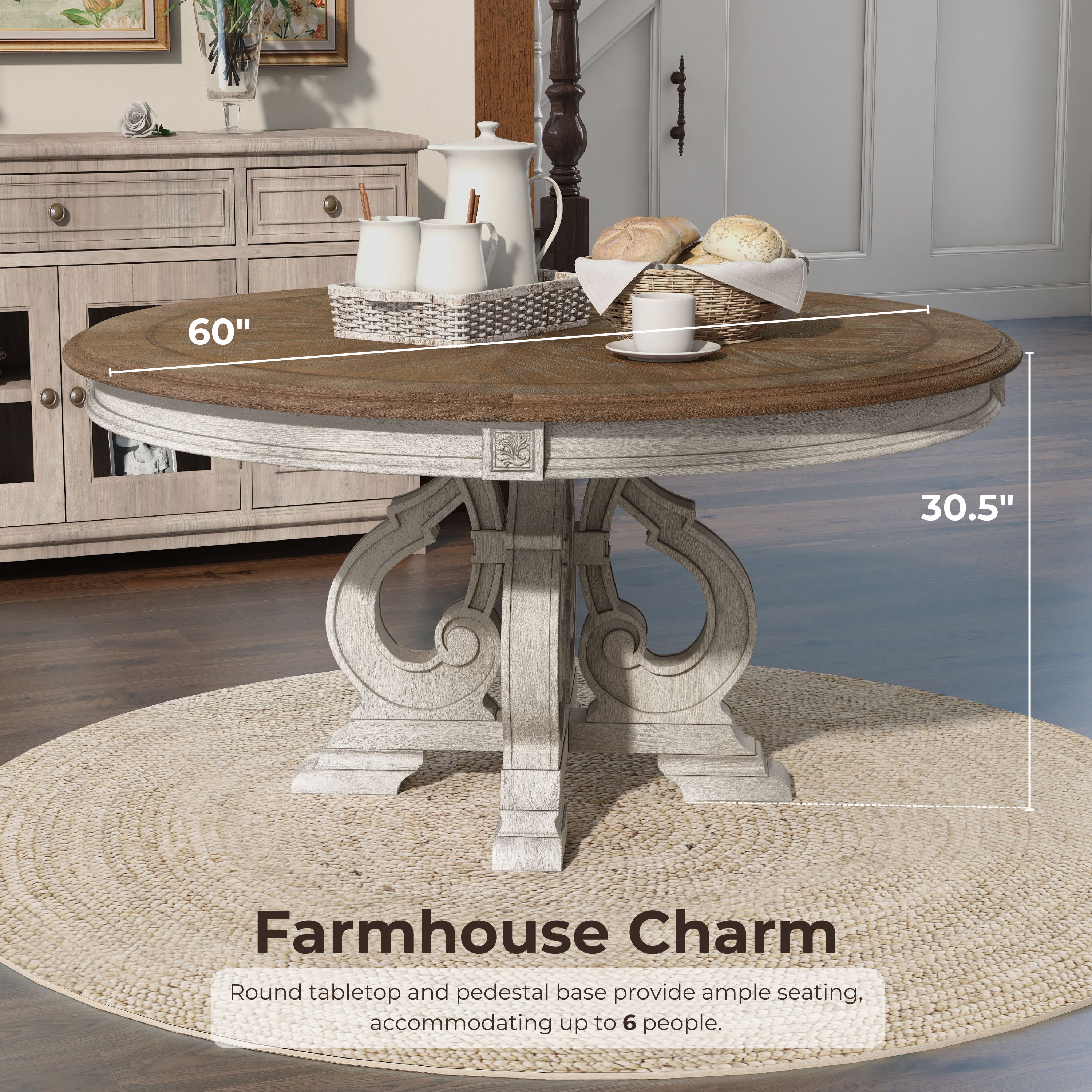 Furniture of America IDF-3150WH-RT Dining-Tables - View #9