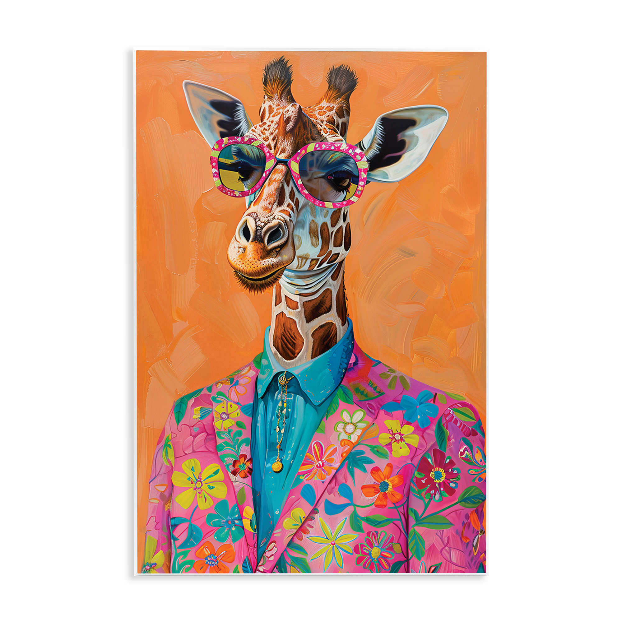 Stupell Industries BT-896-WD-13X19 Bright and Trendy Giraffe in Suit Wall Plaque Art By LSR Design Studio 13 x 19