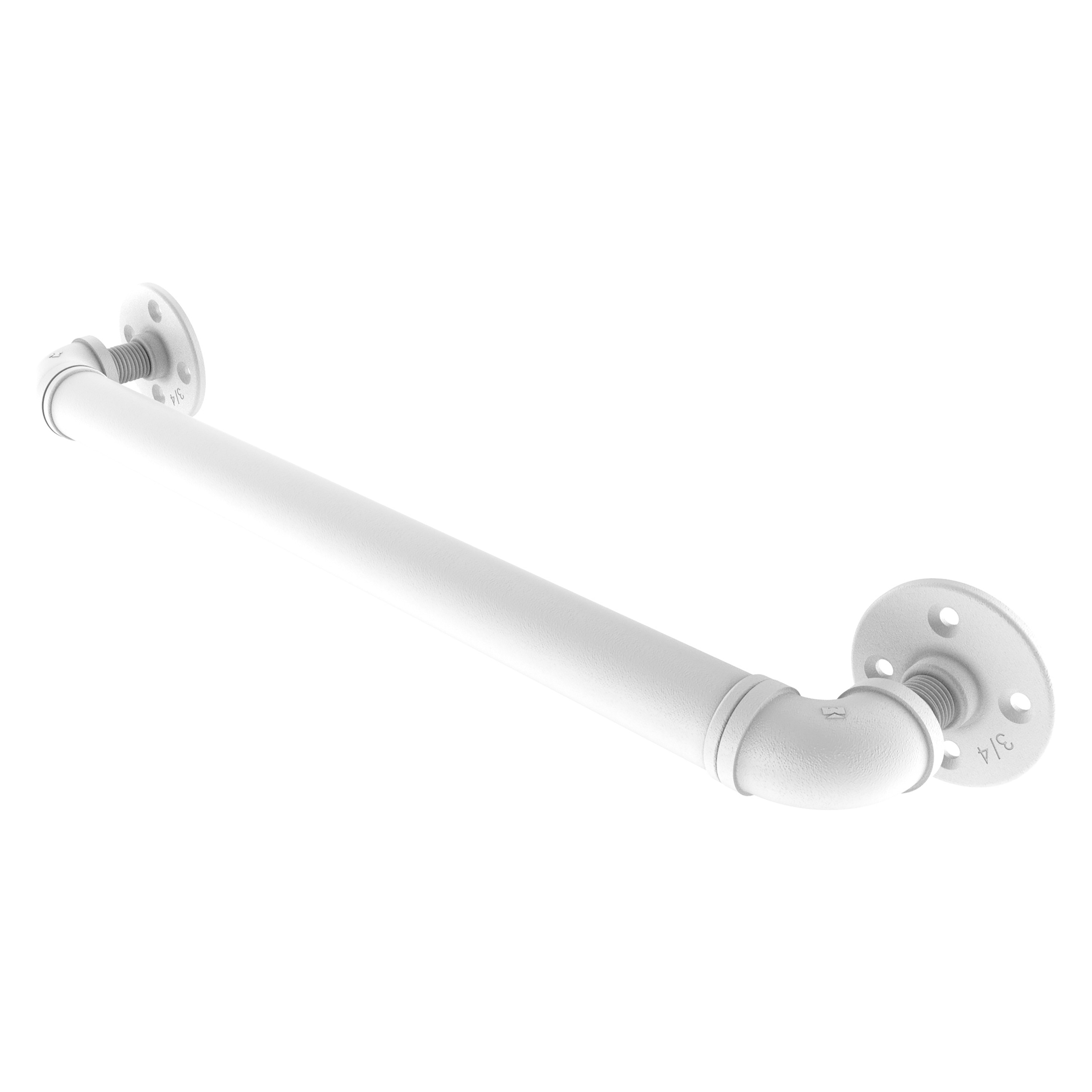 Allied Brass P-700-16-GB-WHM Pipeline 16-in Matte White Wall mount ADA Compliant Grab Bar ( 350-lb Weight Capacity )