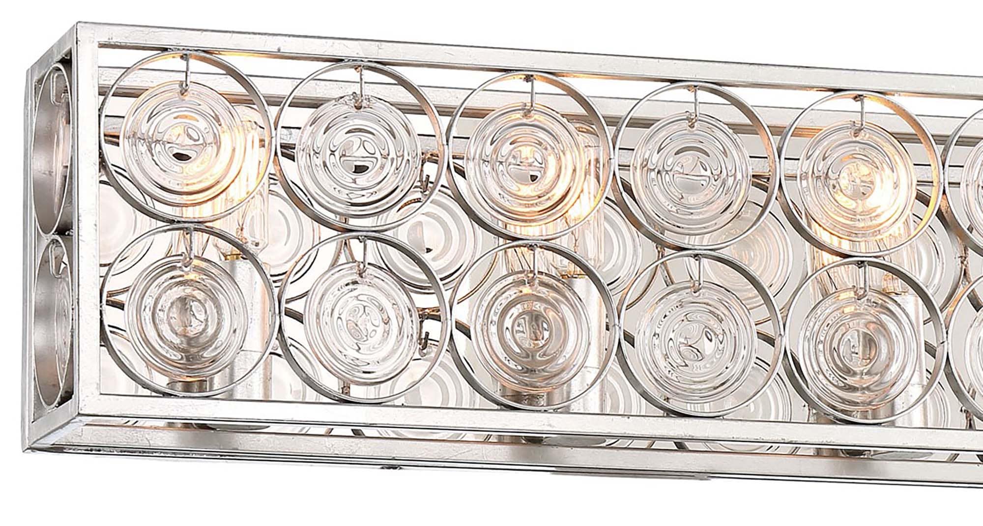 Catalina Silver 4-Light Bathroom Vanity Fixture with Clear Glass